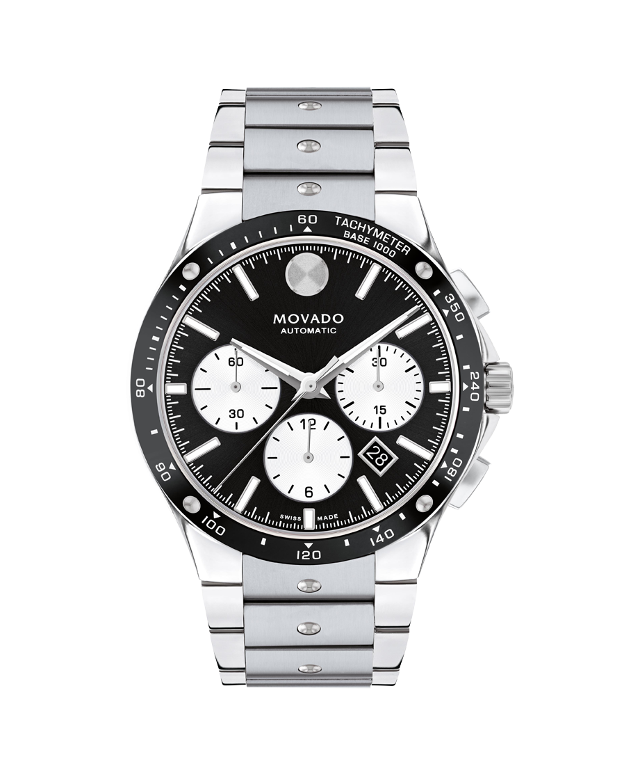 Movado Alta SE Chronograph Automatic Black Dial Men's Watch 0607754