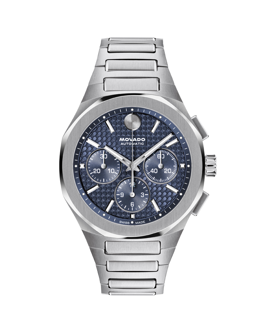 Movado Alta Centurion Chronograph Automatic Blue Dial Men's Watch 0607856
