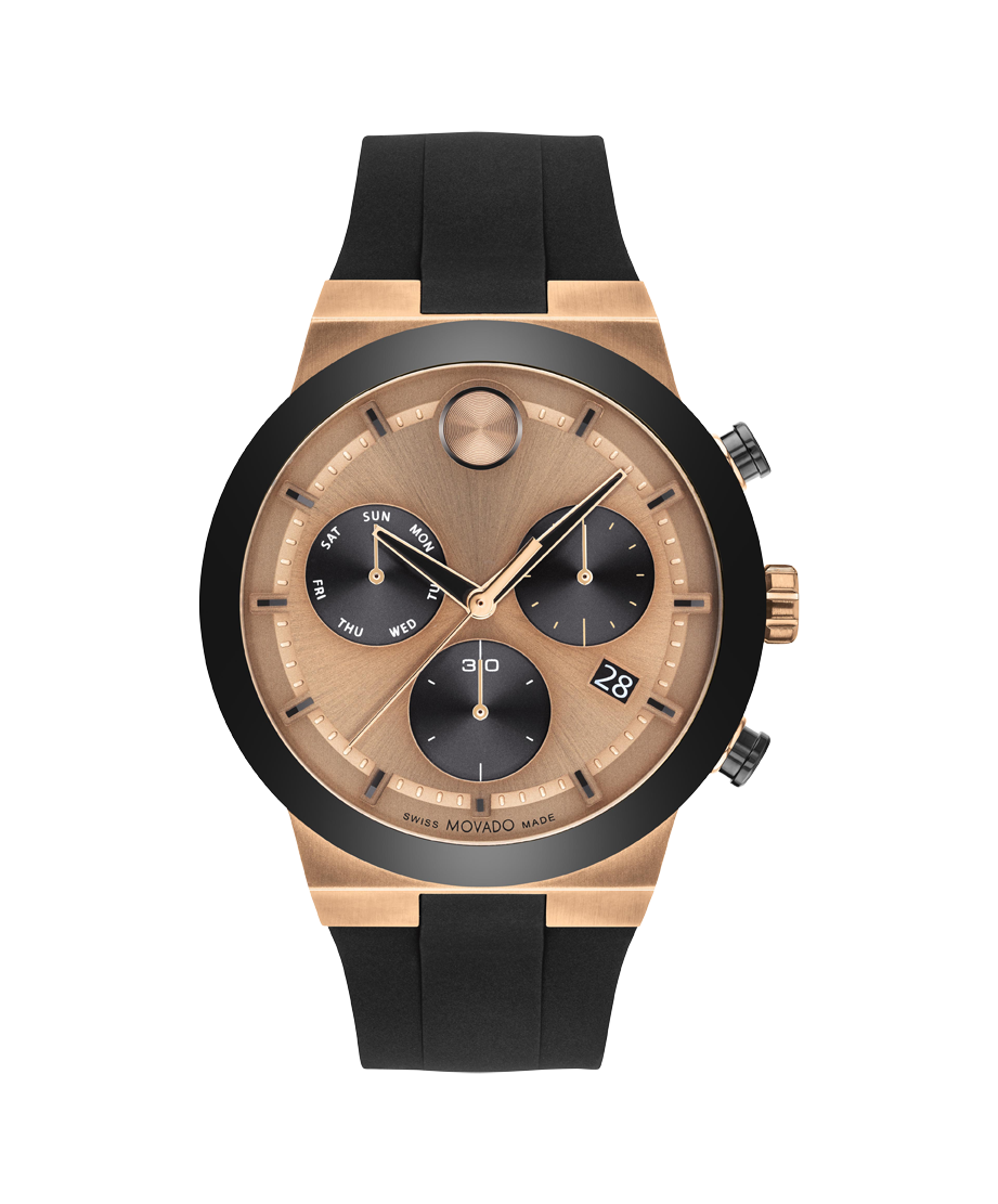 Movado BOLD Fusion Chronograph Quartz Rose Gold Dial Men's Watch 3600854