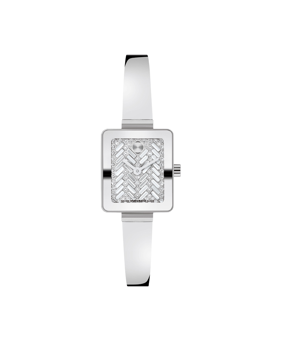 Movado BOLD Bangle Mini Quartz Silver Dial Unisex Watch 3601426