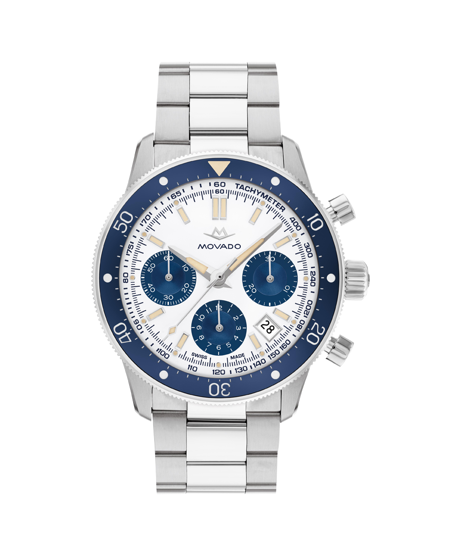 Movado Alta Super Sub Sea Chronograph Automatic White Dial Men's Watch 3650159