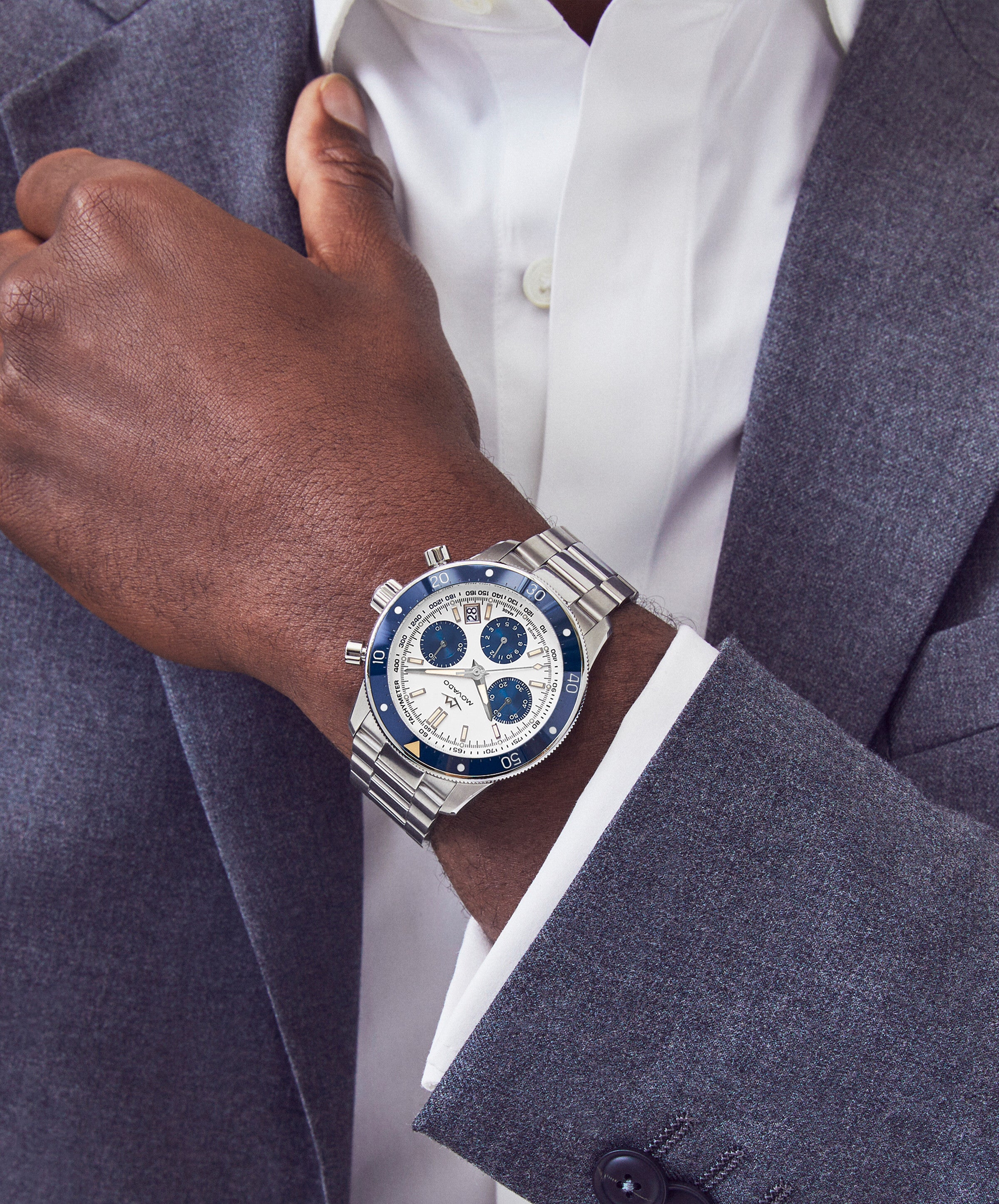 Movado Alta Super Sub Sea Chronograph Automatic White Dial Men's Watch 3650159
