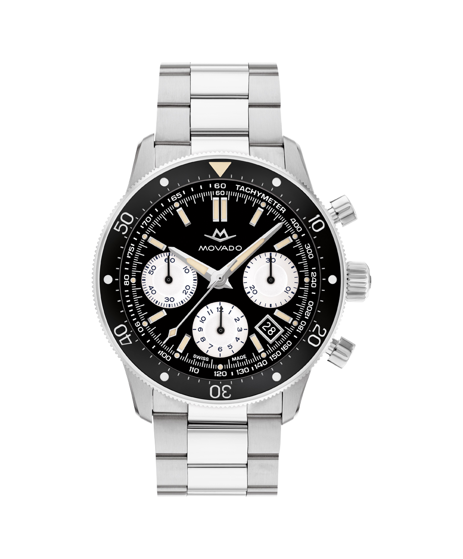 Movado Alta Super Sub Sea Chronograph Automatic Black Dial Men's Watch 3650160
