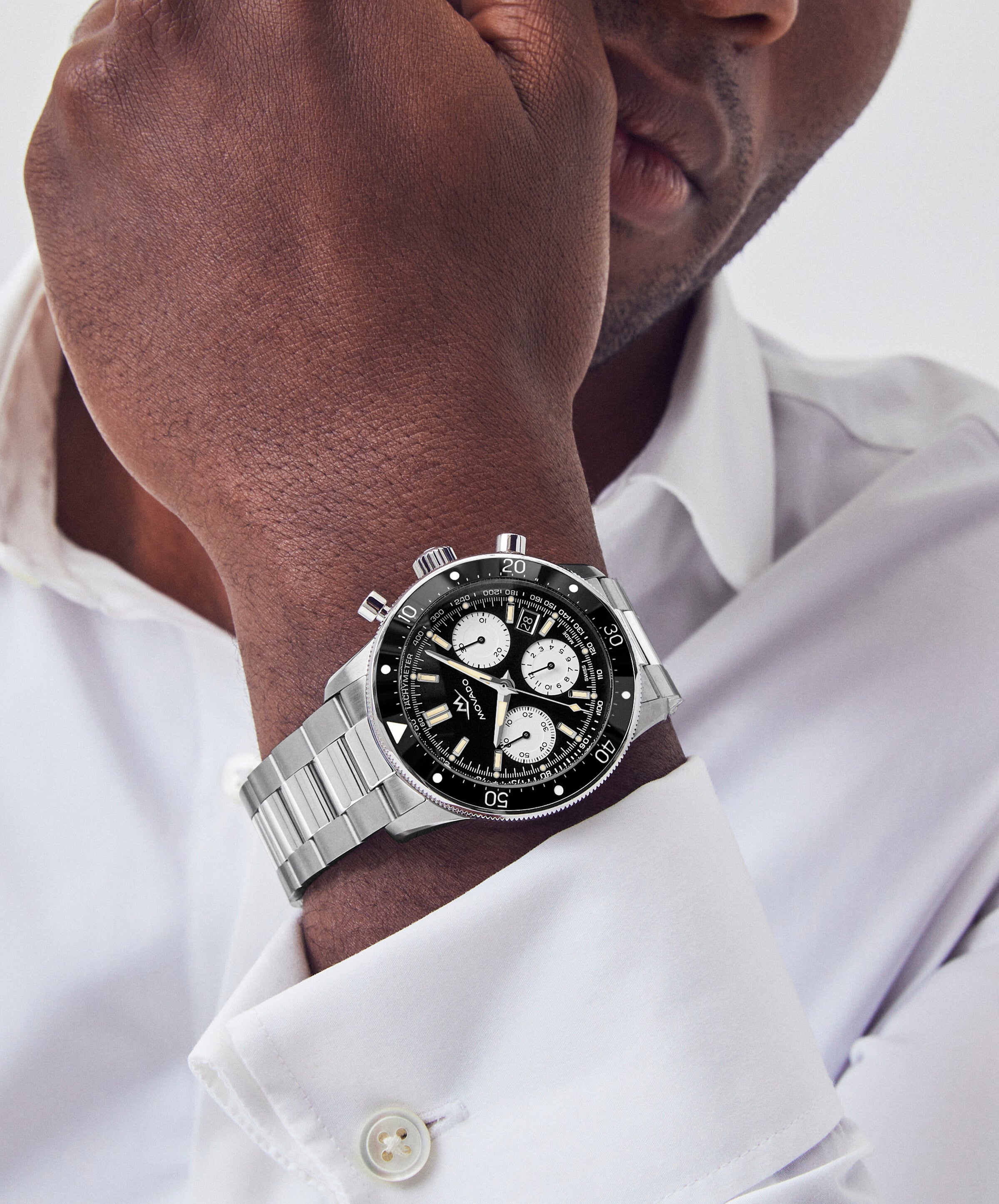 Movado Alta Super Sub Sea Chronograph Automatic Black Dial Men's Watch 3650160