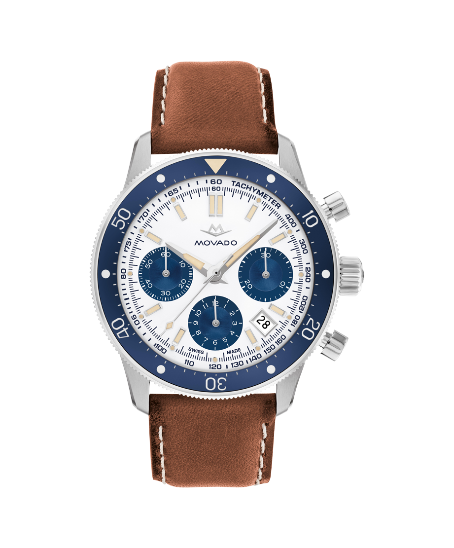 Movado Alta Super Sub Sea Chronograph Automatic White Dial Men's Watch 3650165