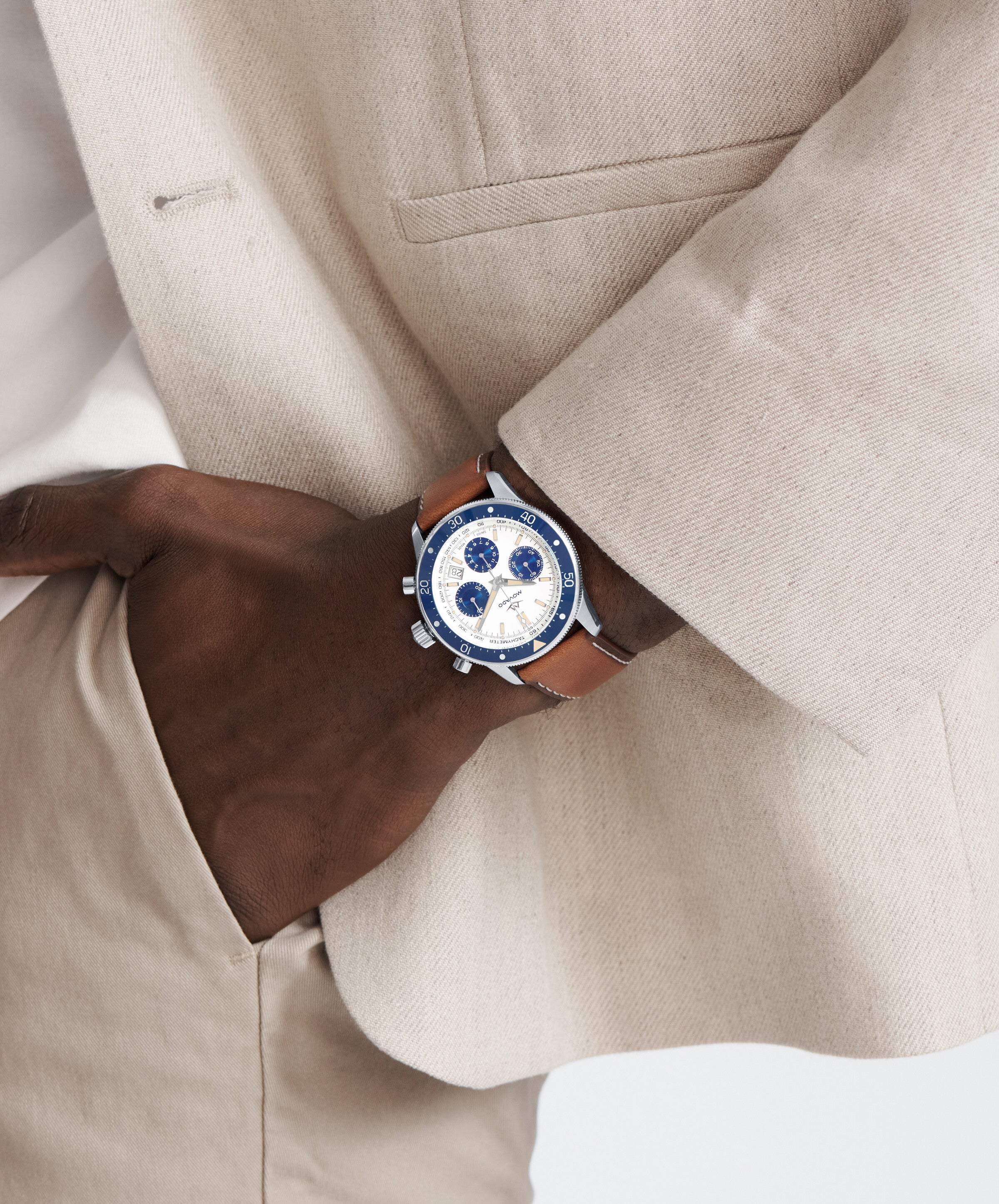 Movado Alta Super Sub Sea Chronograph Automatic White Dial Men's Watch 3650165