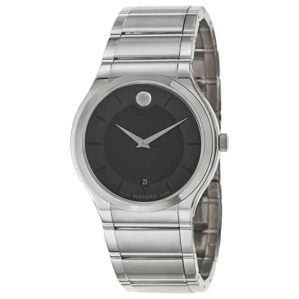 Movado Quadro Quartz Black Dial Men's Watch 0606478