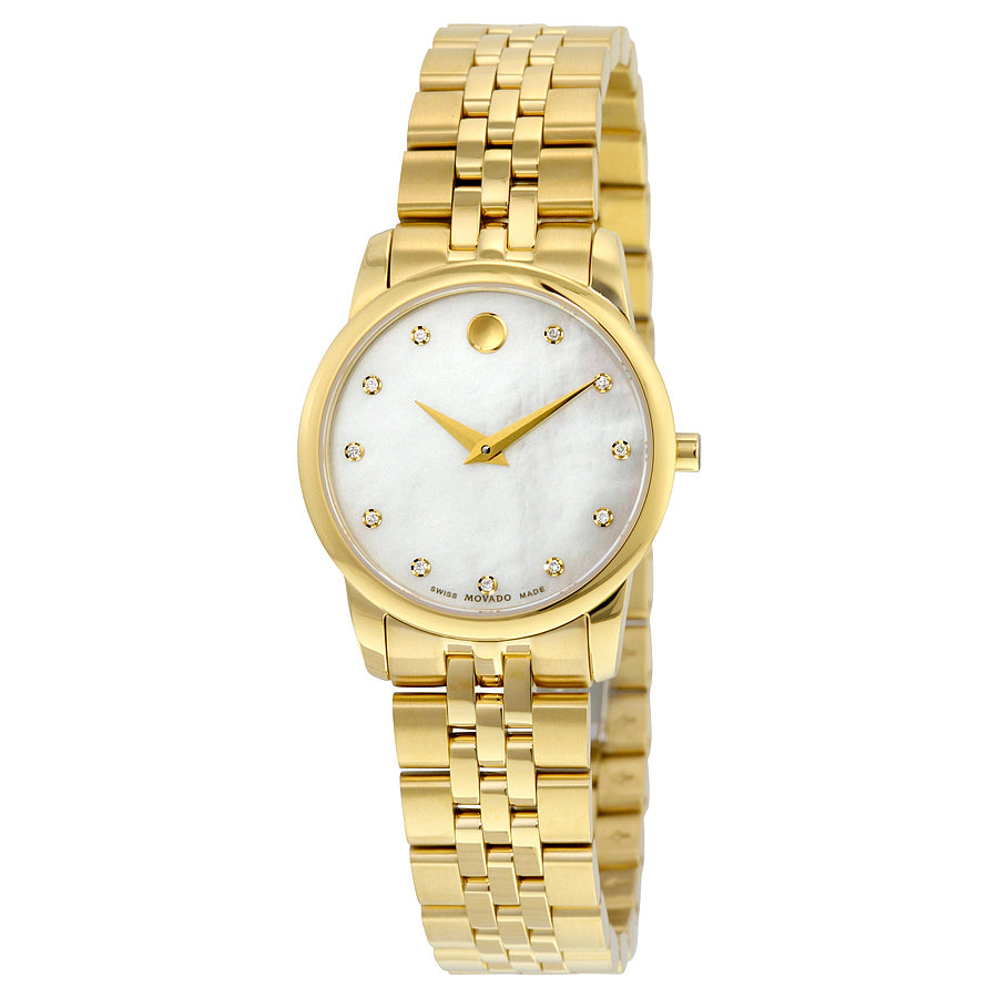 Movado Museum Classic Quartz White Mother of Pearl Dial Ladies Watch 0606998