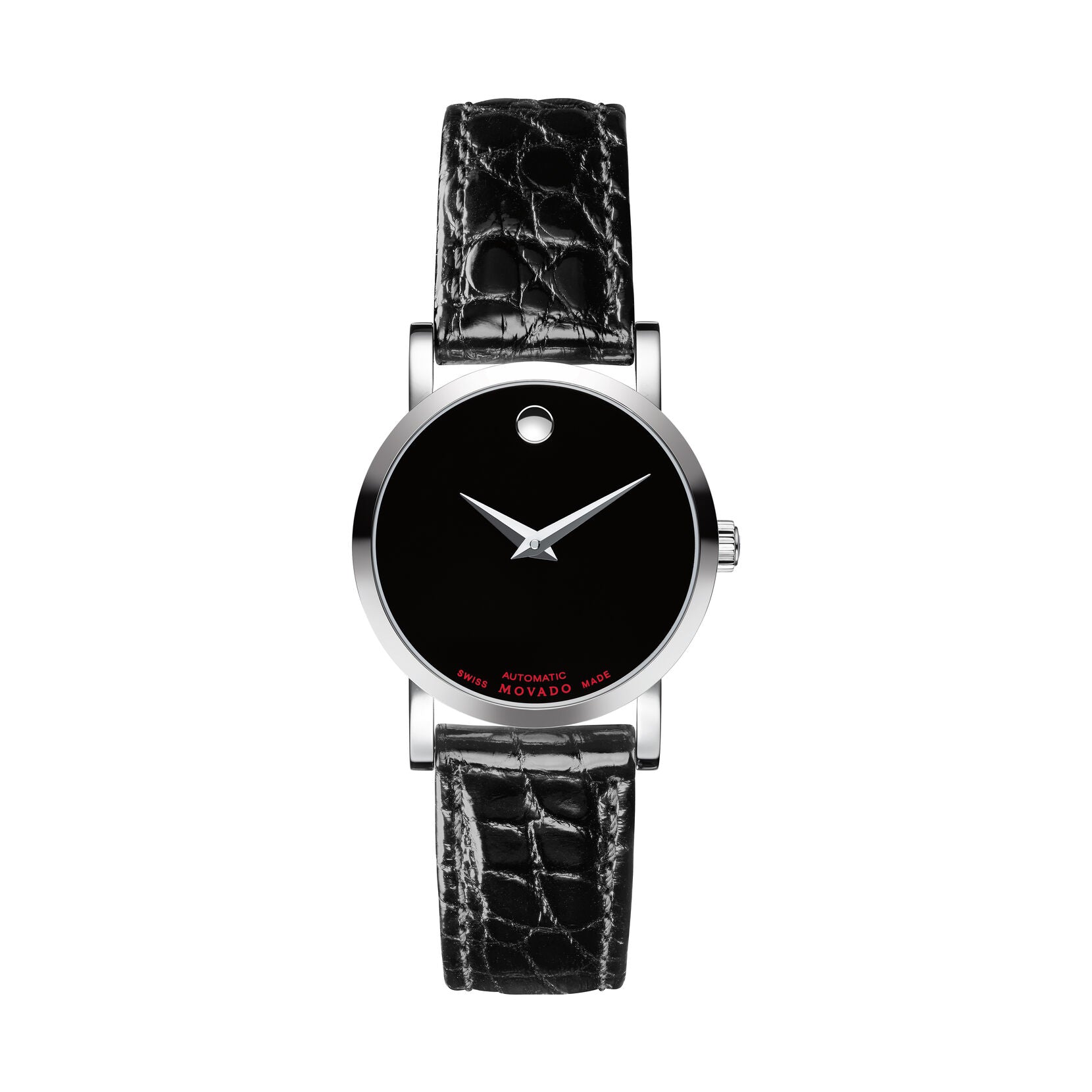 Movado Red Label Automatic Black Dial Ladies Watch 0607009