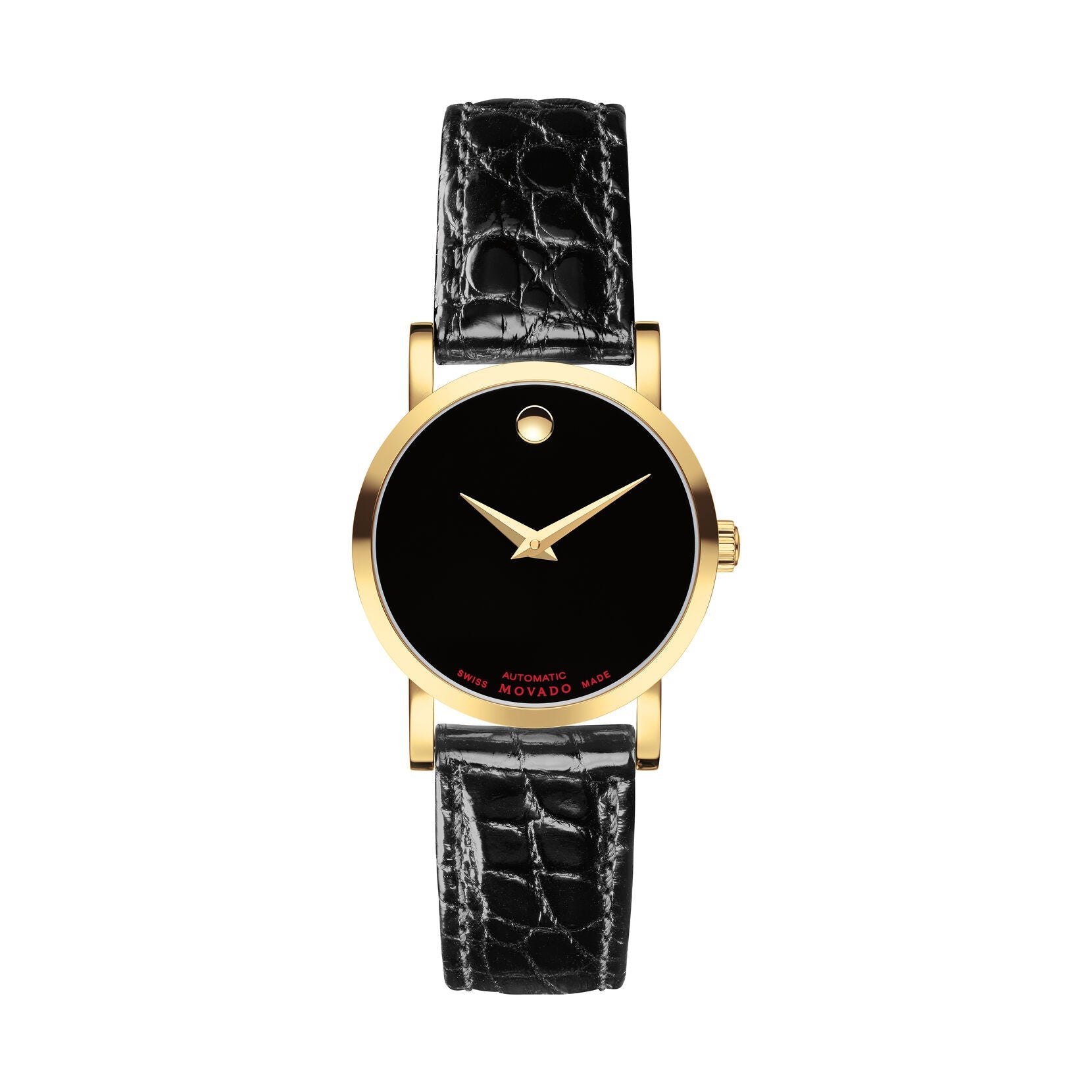 Movado Red Label Automatic Black Dial Ladies Watch 0607010