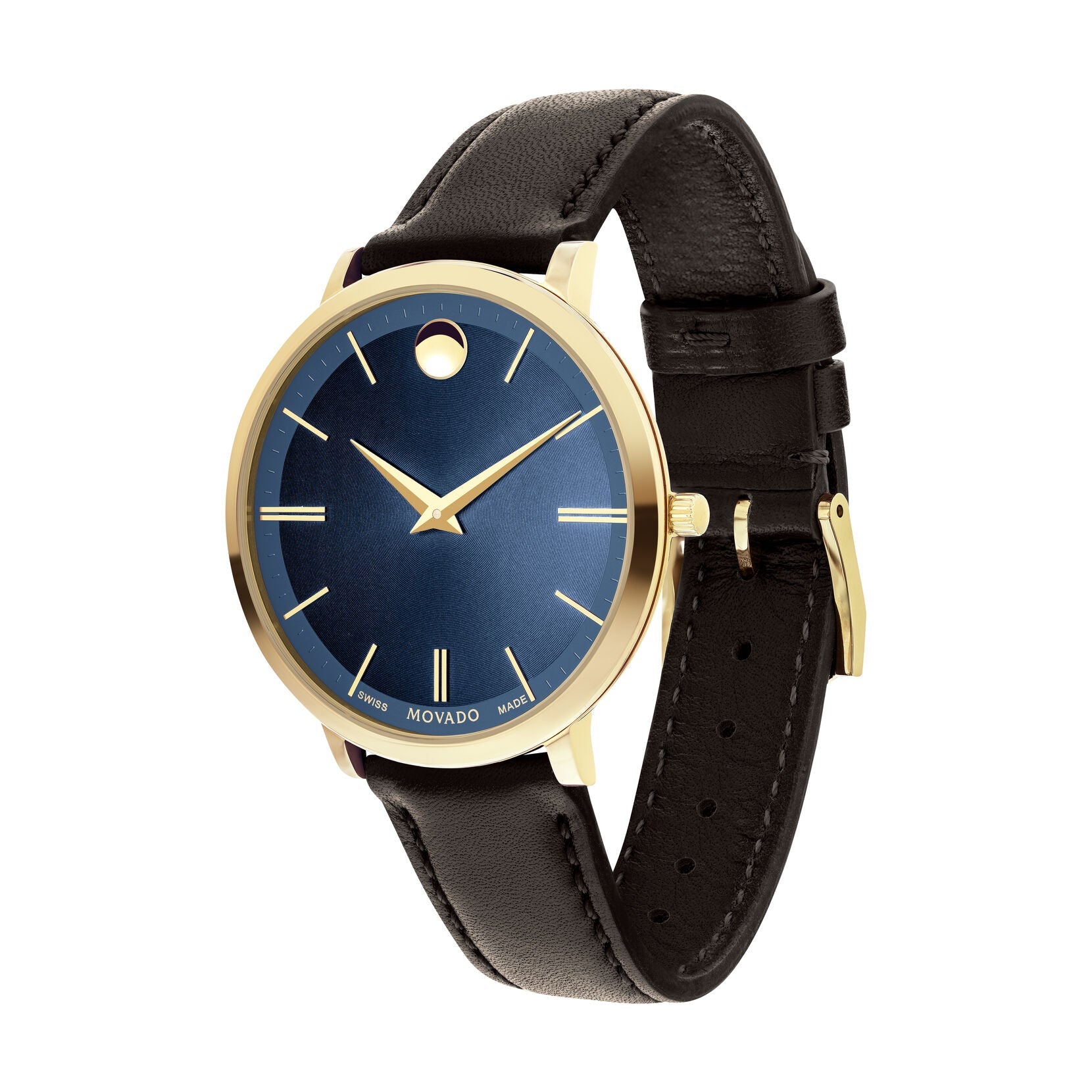 Movado Movado Ultra Slim Quartz Blue Sunray Dial Ladies Watch 0607092