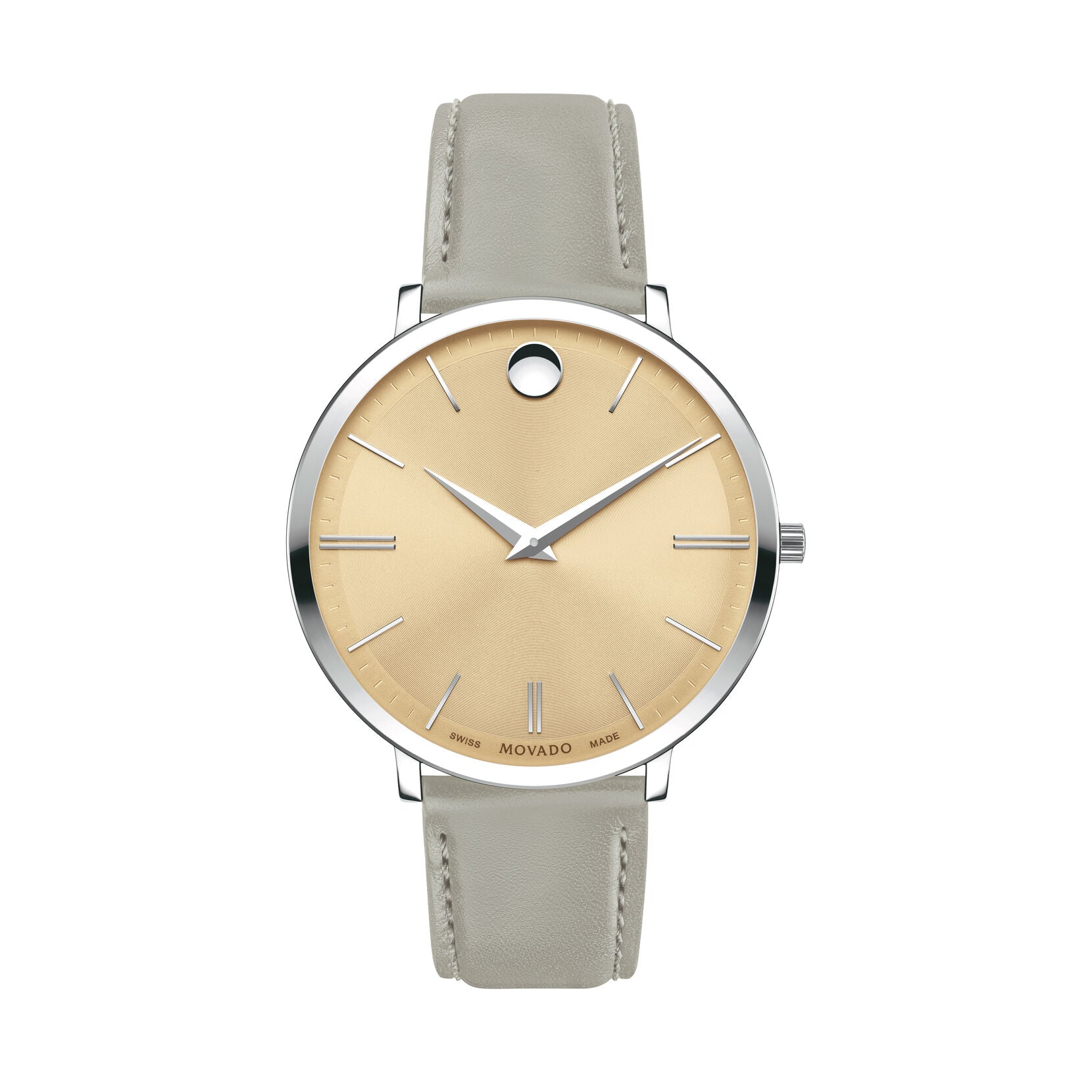 Movado Ultra Slim Quartz Beige Dial Ladies Watch 0607372