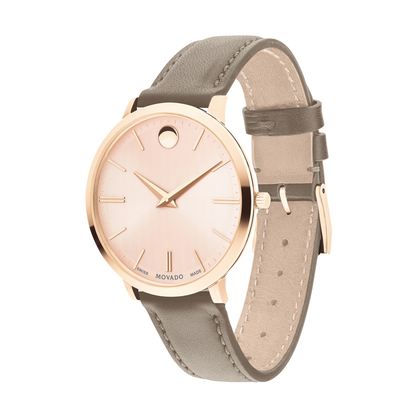 Movado Movado Ultra Slim Quartz Light Pink Dial Ladies Watch 0607374