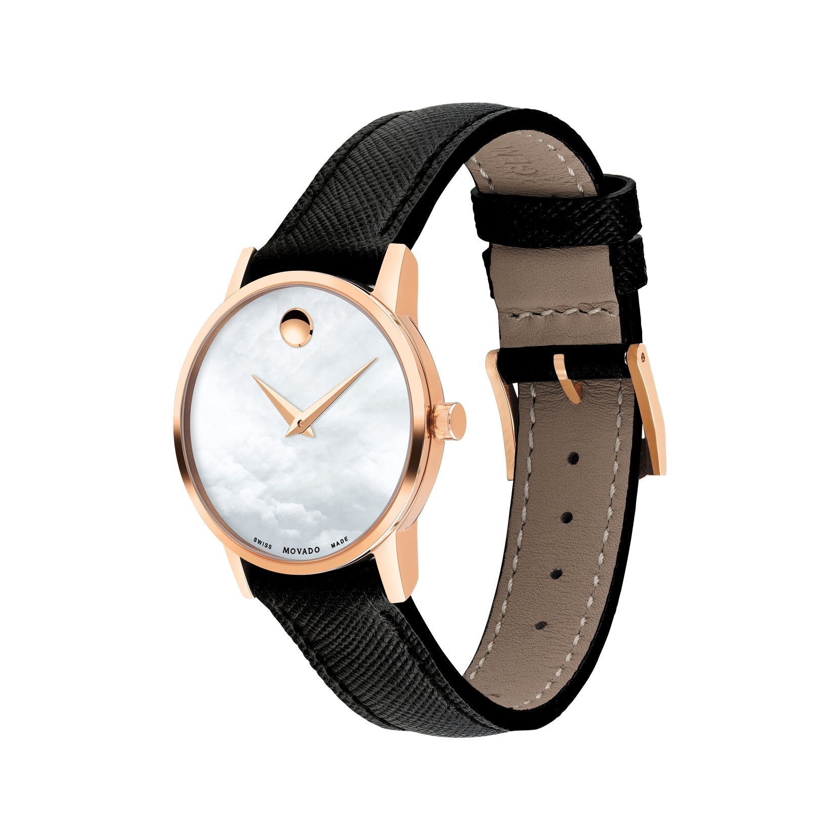 Movado Movado Museum Classic Quartz White Mother of Pearl Dial Ladies Watch 0607424