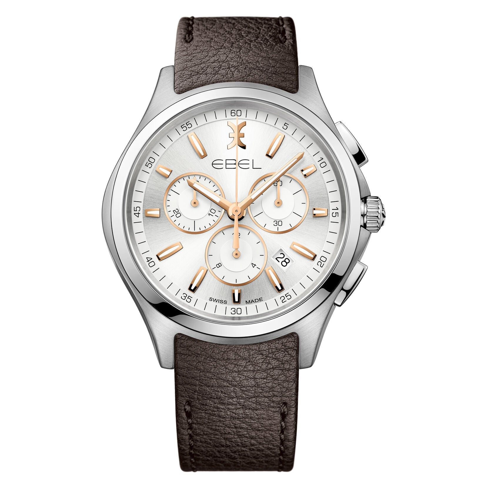 Ebel Wave Chronograph Silver-tone Dial Men's Watch 1216341