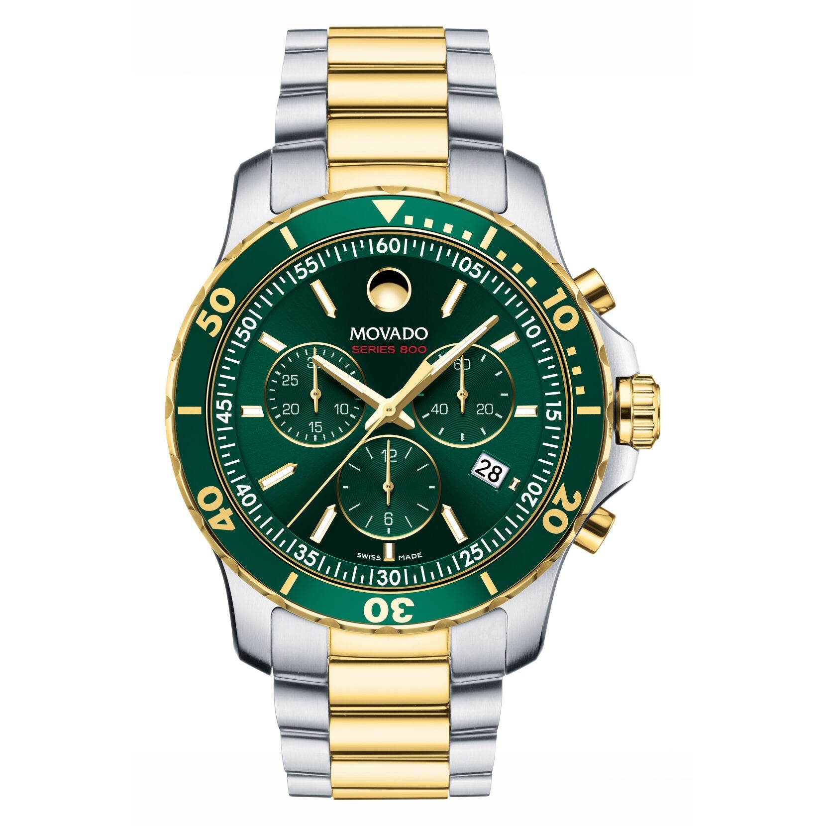 Movado 800 Chronograph Green Dial Men's Watch 2600148