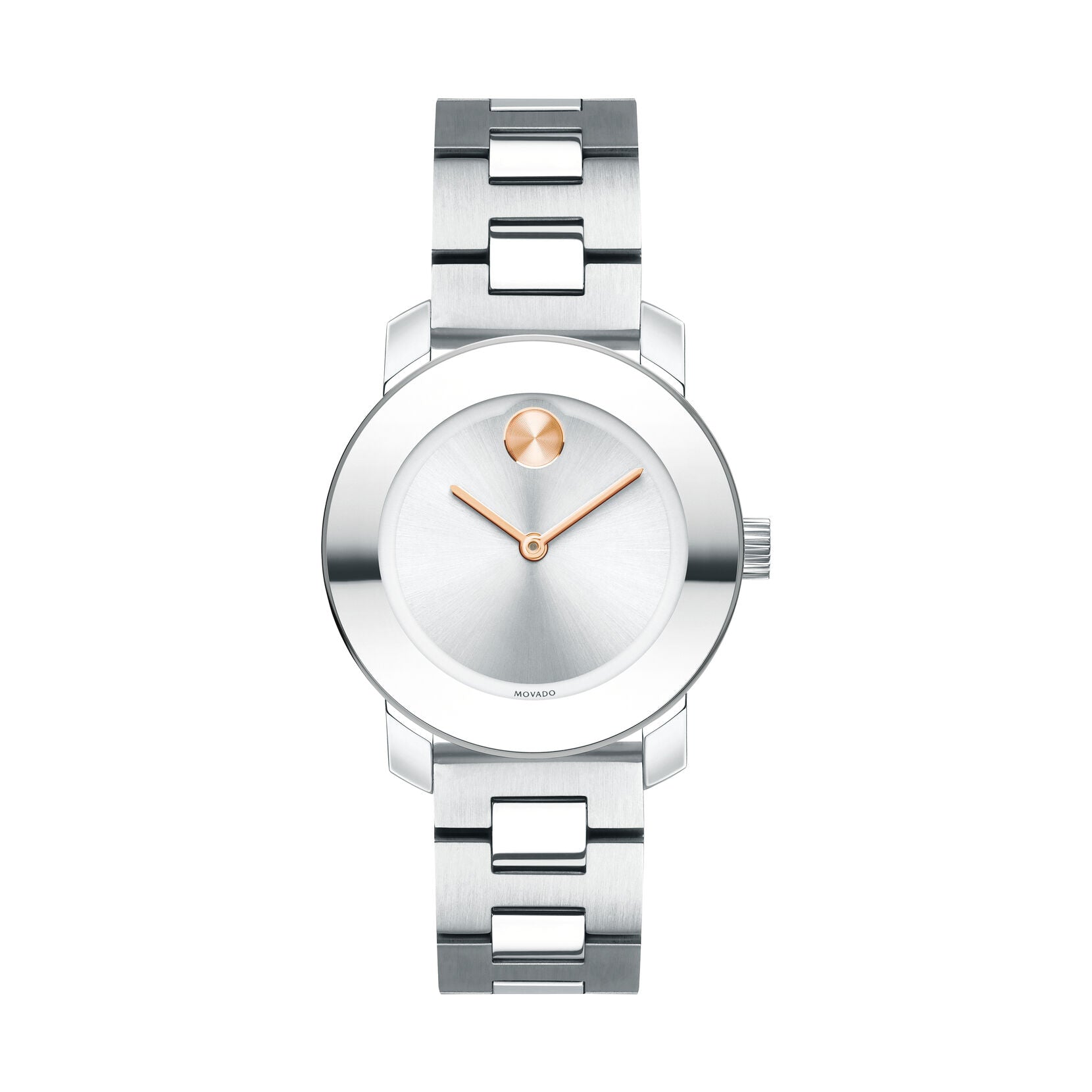 Movado Bold Quartz Silver Sunray Dial Ladies Watch 3600433