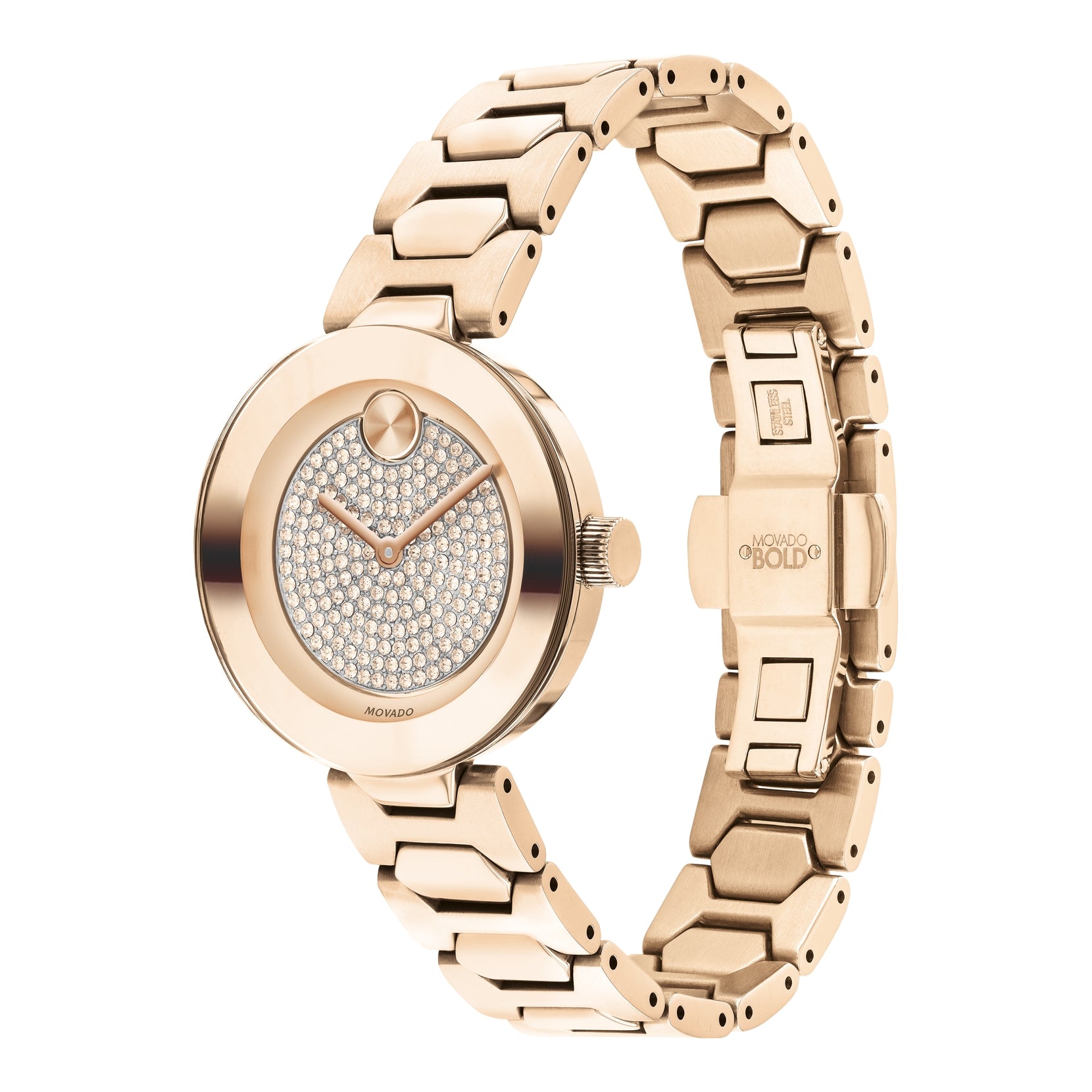 Movado Movado Bold Quartz Crystal Pave Dial Ladies Watch 3600493