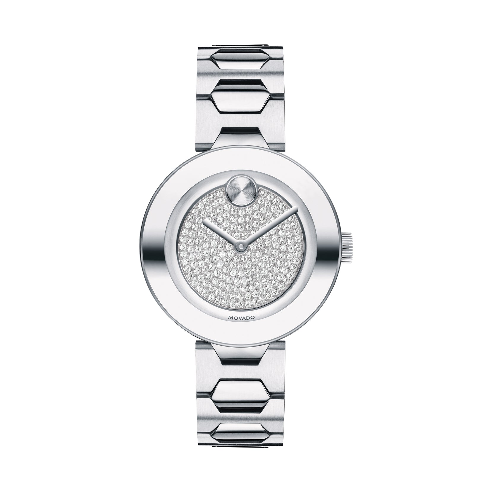 Movado Bold Quartz Silver Glitz Dial Ladies Watch 3600567