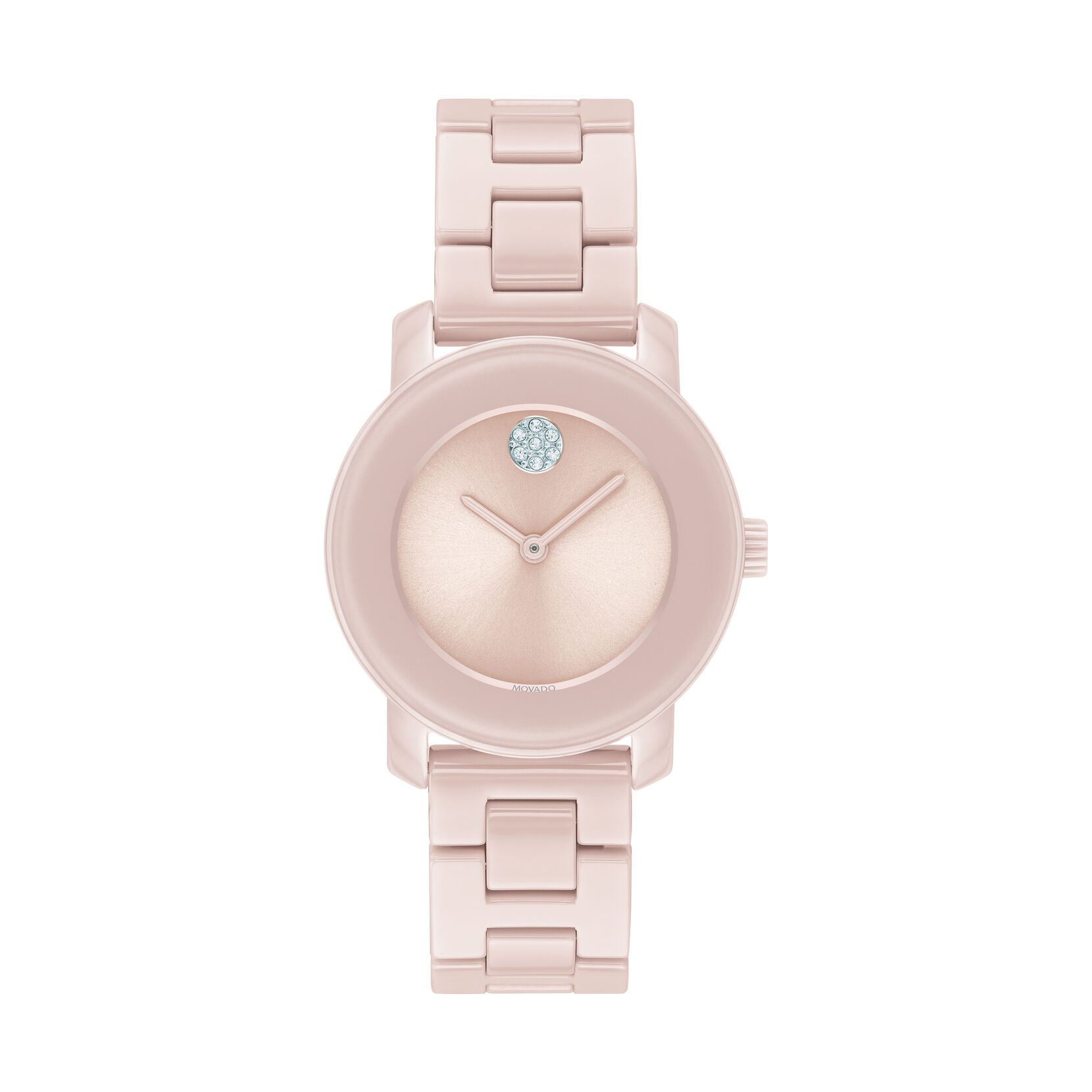 Movado Bold Quartz Pink Crystal Dial Ladies Watch 3600615