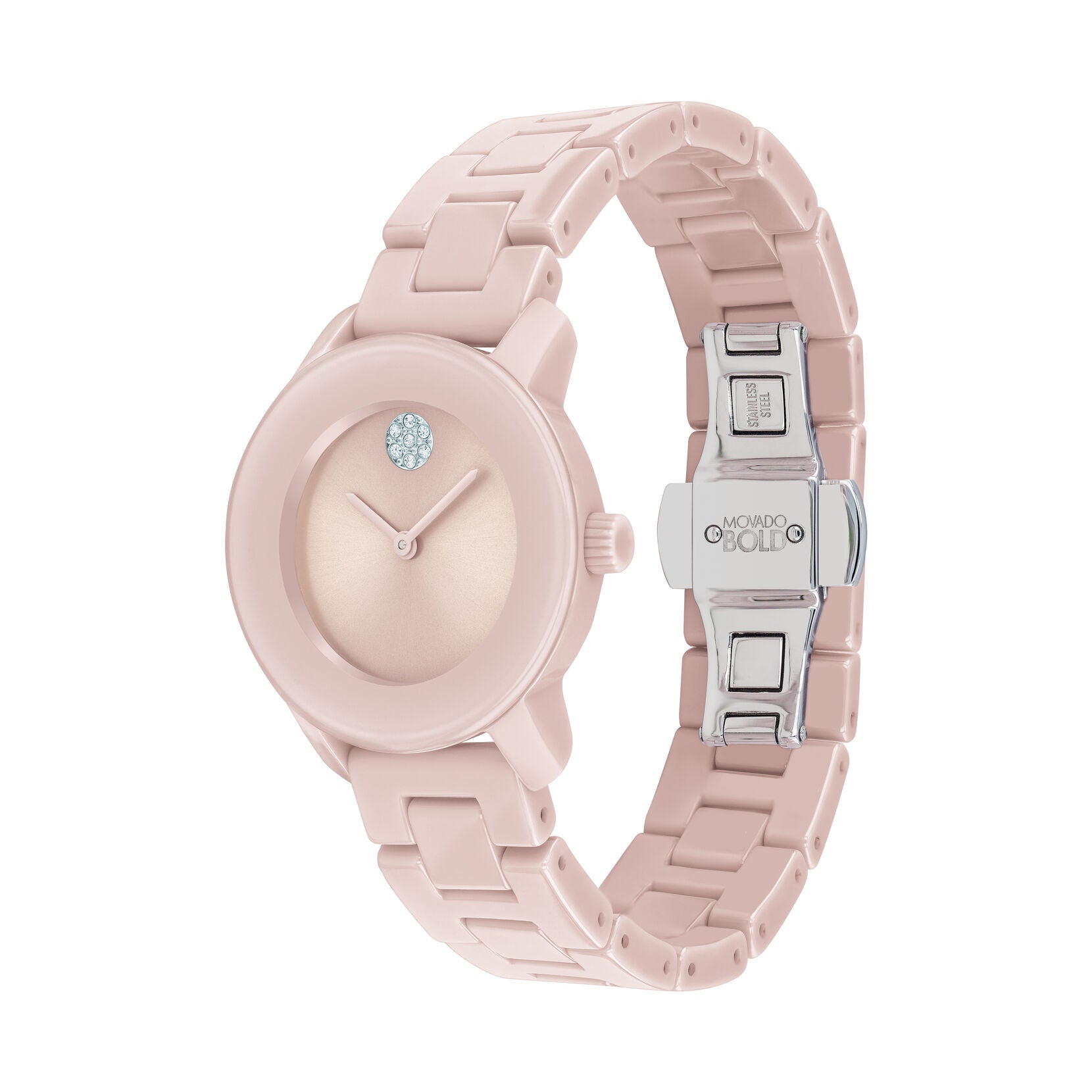 Movado Movado Bold Quartz Pink Crystal Dial Ladies Watch 3600615