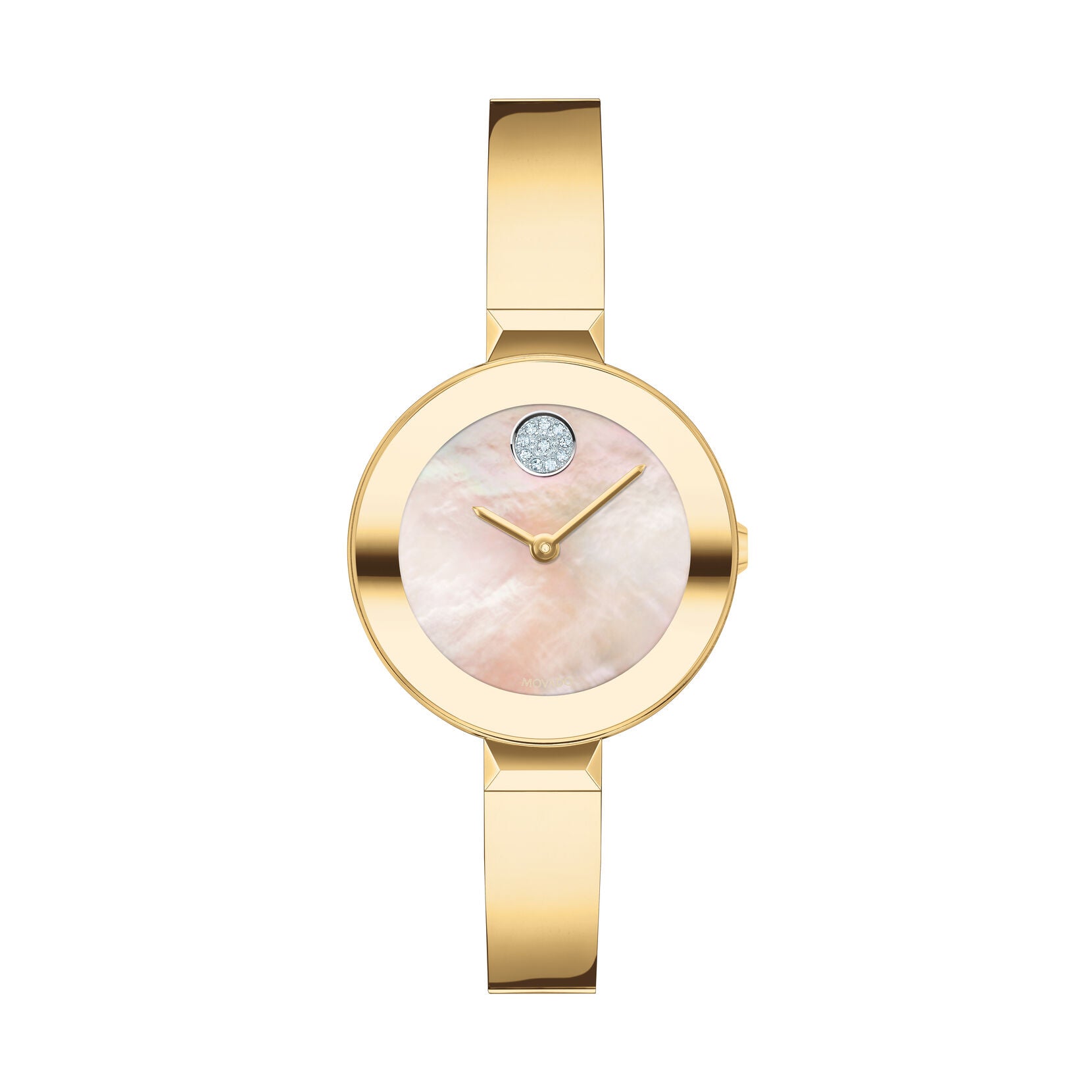 Movado Bold Quartz Yellow Gold Mother of Pearl Dial Ladies Watch 3600627