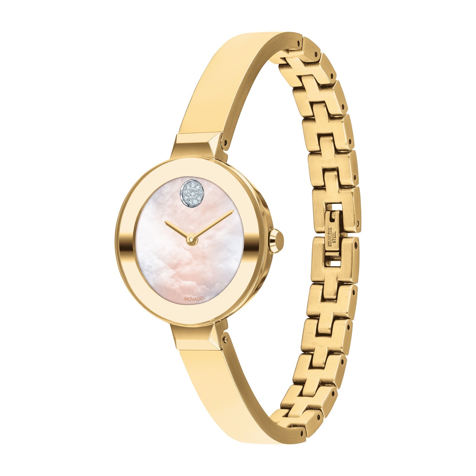 Movado Movado Bold Quartz Yellow Gold Mother of Pearl Dial Ladies Watch 3600627
