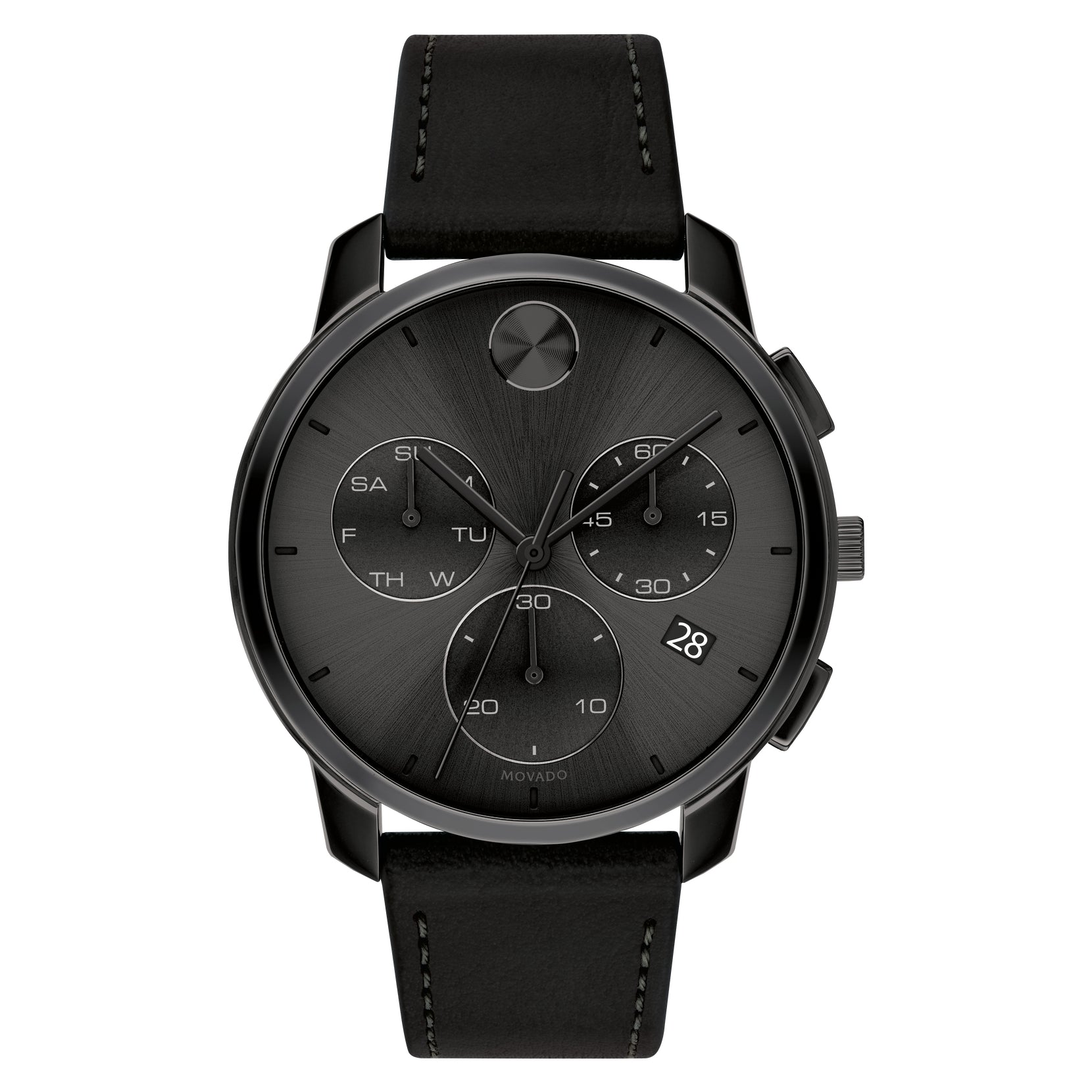 Movado Bold Thin Chronograph Black Dial Men's Watch 3600632