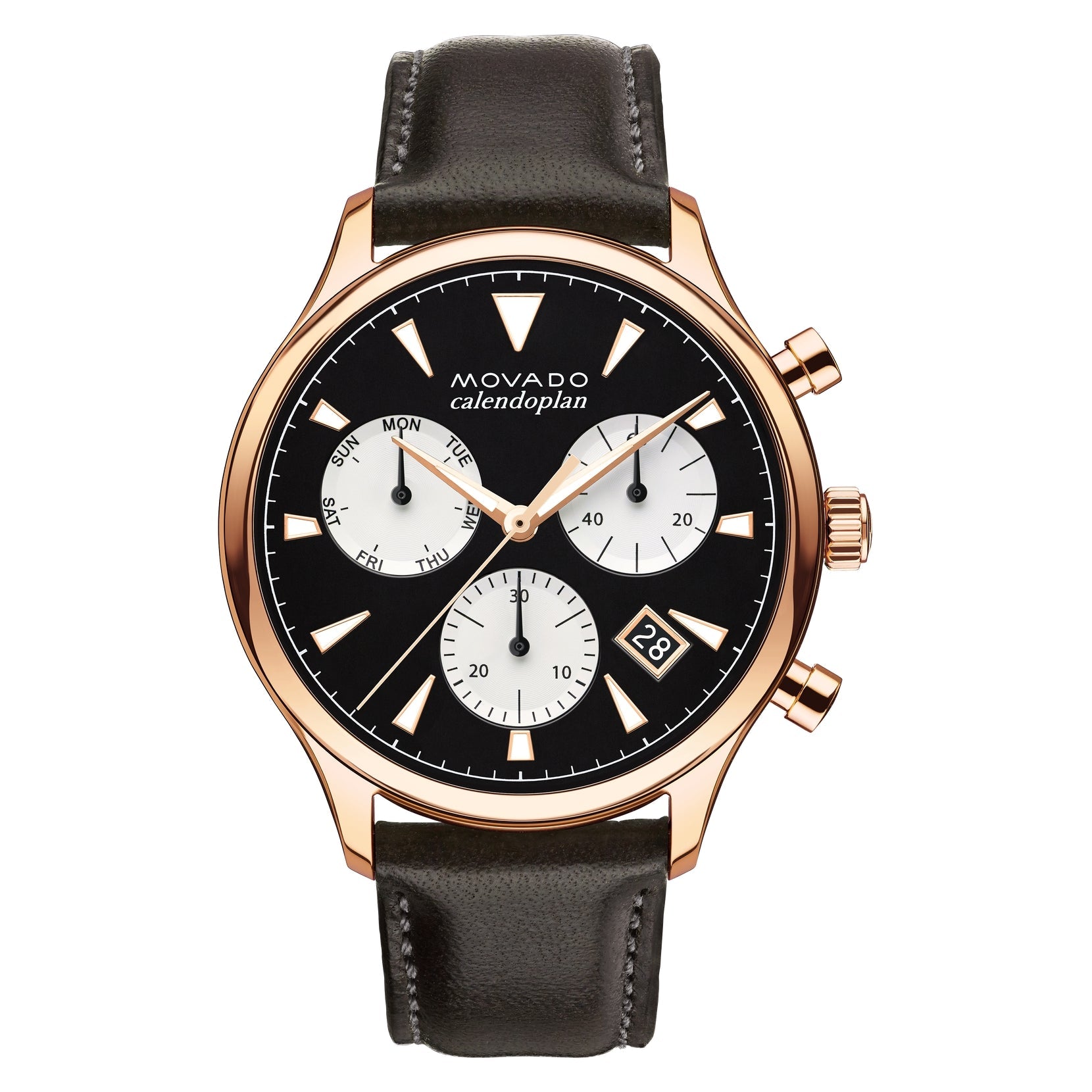 Movado Heritage Chronograph Black Dial Men's Watch 3650021