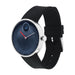 Movado Movado Edge Quartz Concave Sandblasted Blue Aluminum Dial Men's Watch 3680004
