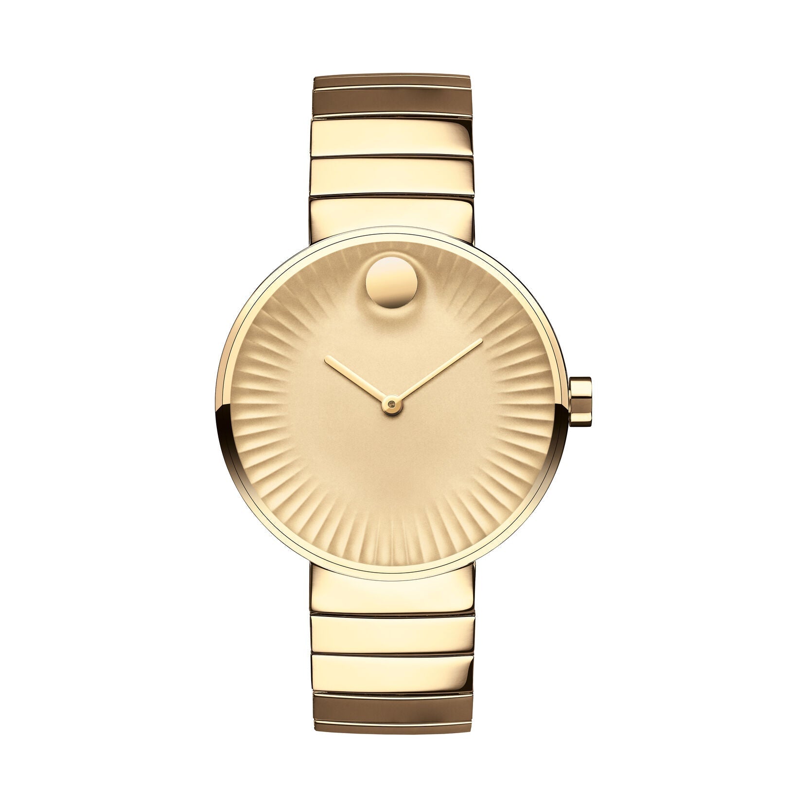 Movado Edge Quartz Sandblasted Yellow Gold Aluminum Dial Ladies Watch 3680014