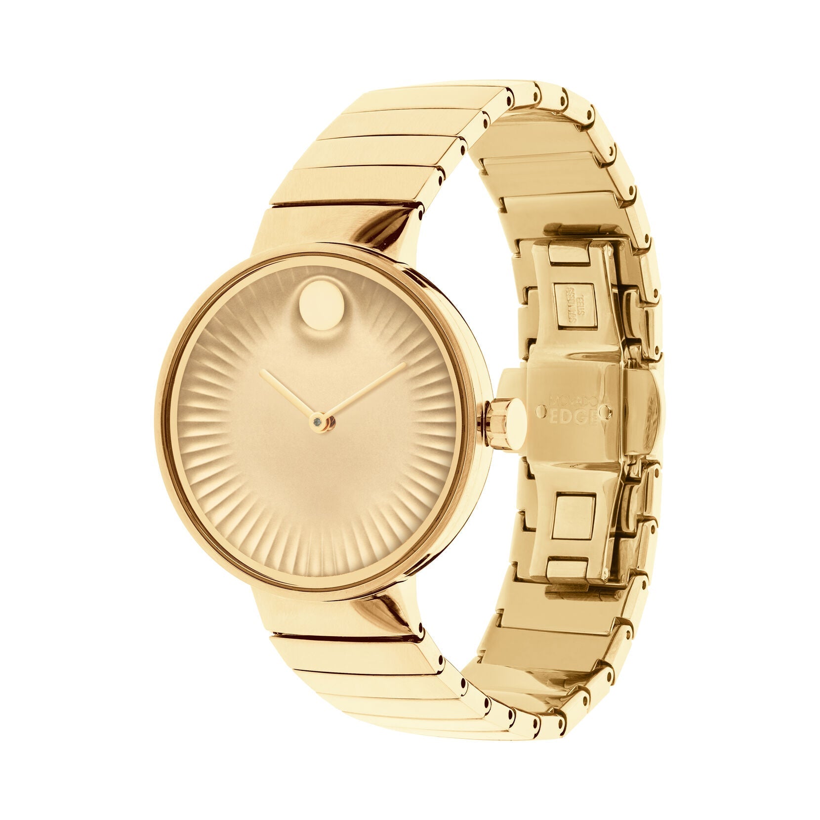 Movado Movado Edge Quartz Sandblasted Yellow Gold Aluminum Dial Ladies Watch 3680014
