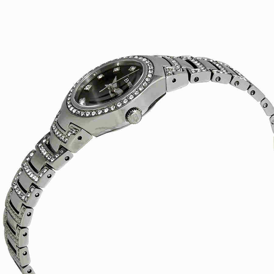 Bulova Bulova Crystal Quartz Black Dial Ladies Watch 96L170