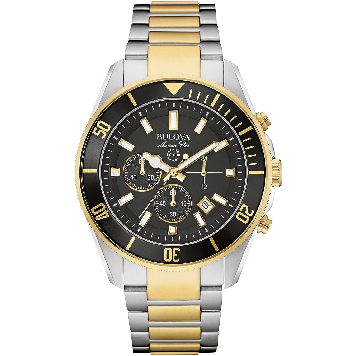 Bulova Marine Star Chronograph Black Dial Men's Watch 98B249