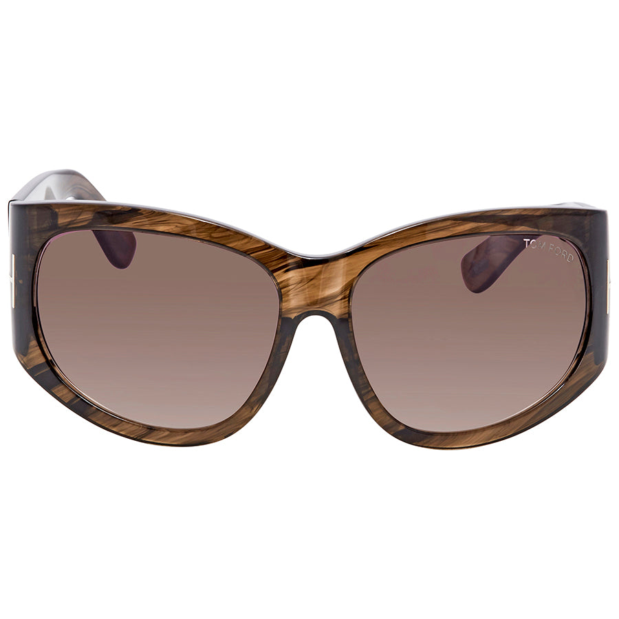 Tom Ford Felicity Brown Gradient Oval Unisex Sunglasses FT0404 50B