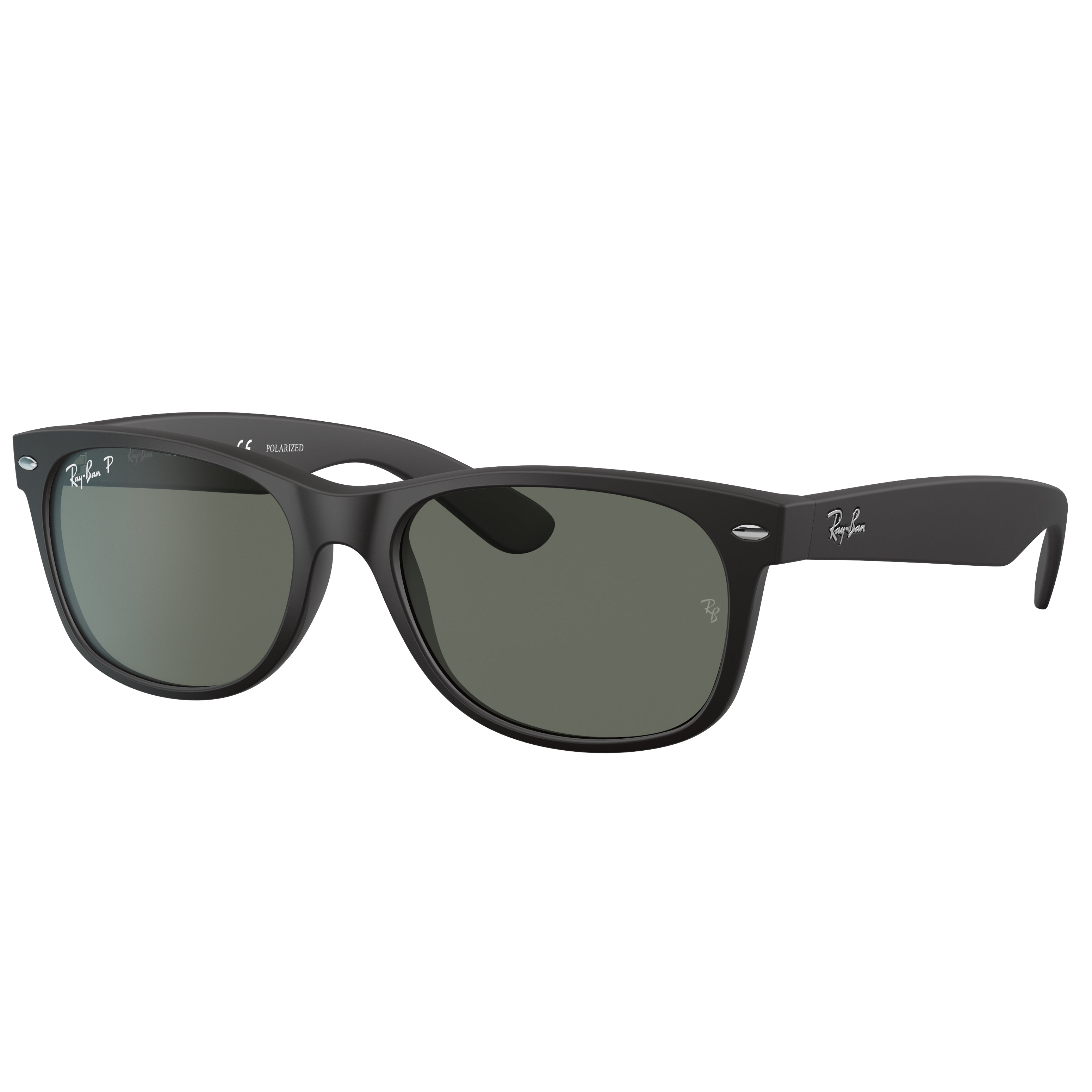 Ray-Ban Ray-Ban New Wayfarer Green Classic G-15 Polarized Square Men's Sunglasses RB2132 622/58 52