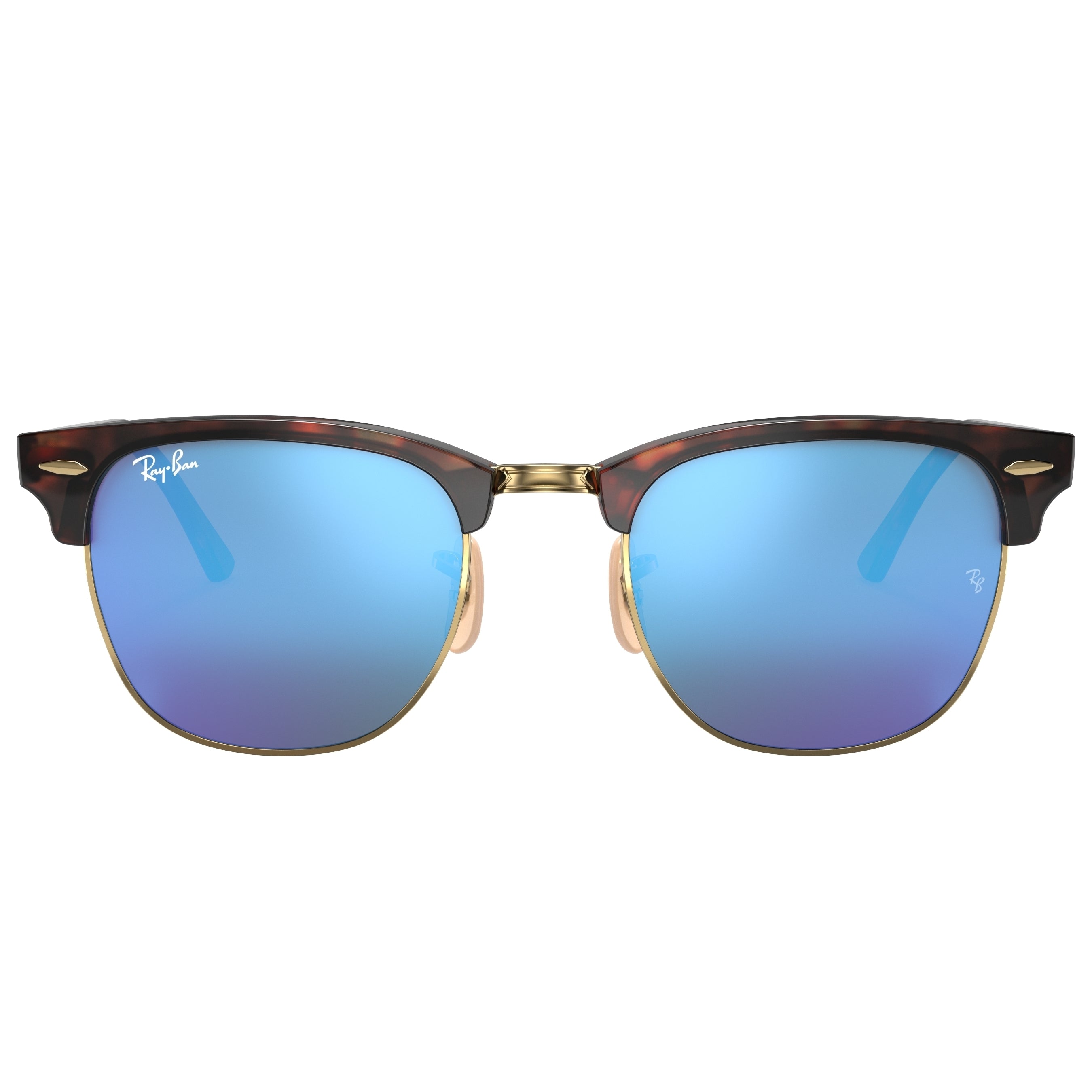 Ray-Ban Clubmaster Flash Lenses Blue Flash Square Unisex Sunglasses RB3016 114517 51