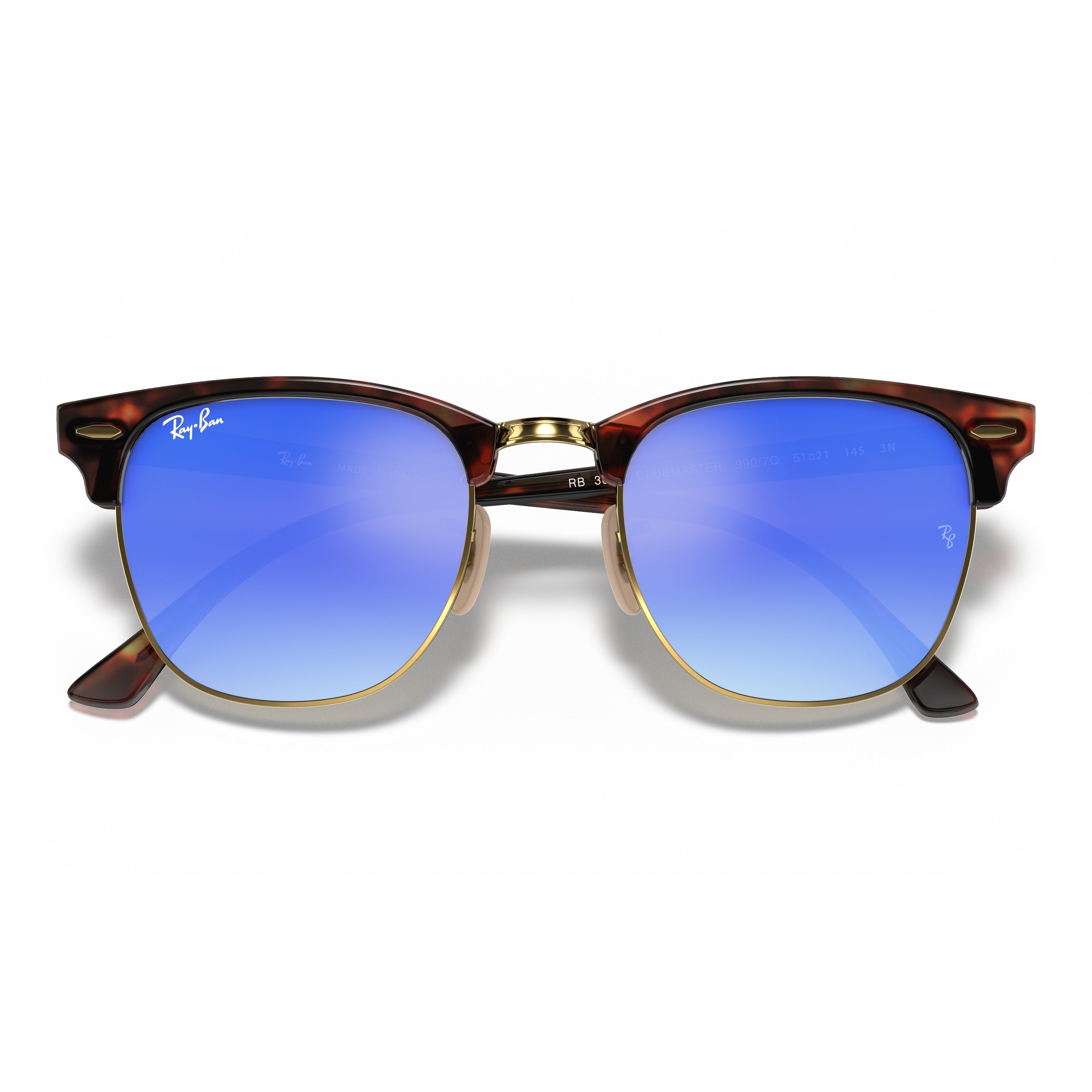 Ray-Ban Ray-Ban Clubmaster Flash Lenses Gradient Blue Gradient Square Unisex Sunglasses RB3016 990/7Q 51
