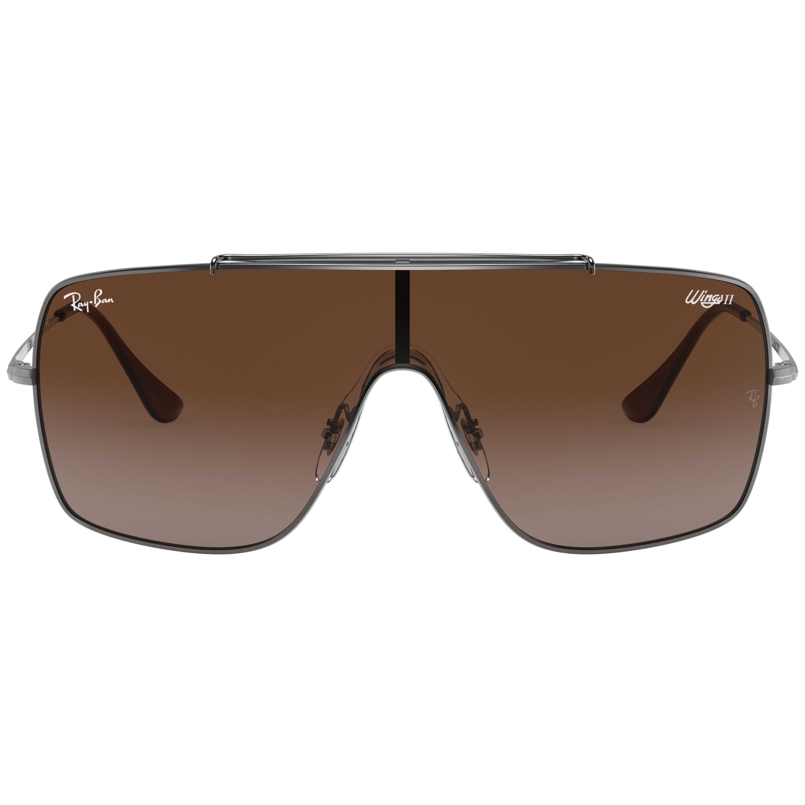 Ray-Ban Wings II Brown Gradient Square Unisex Sunglasses RB3697 004/13 35