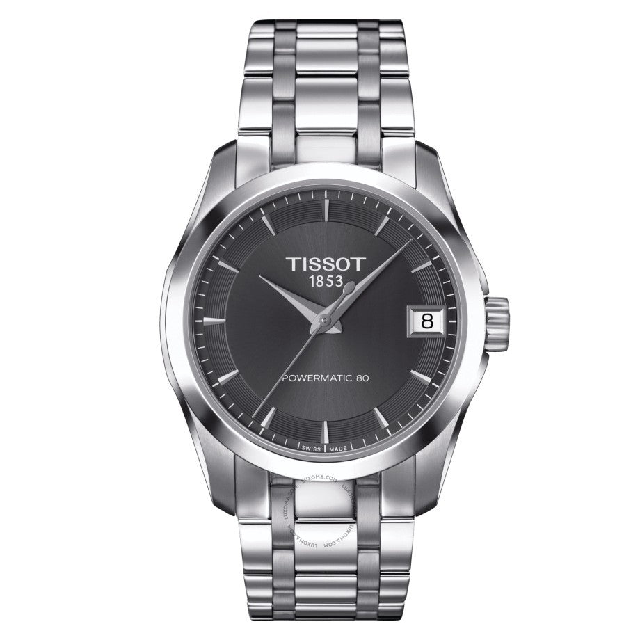 Tissot Couturier Powermatic 80 Automatic Anthracite Dial Ladies Watch T035.207.11.061.00
