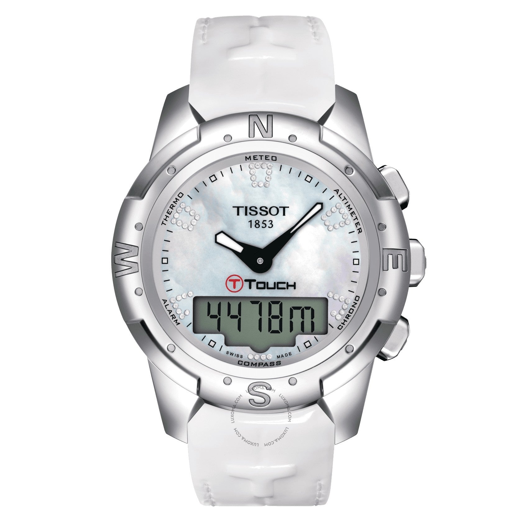 Tissot T-Touch II Chronograph Mother of Pearl Dial Ladies Watch T047.220.46.116.00