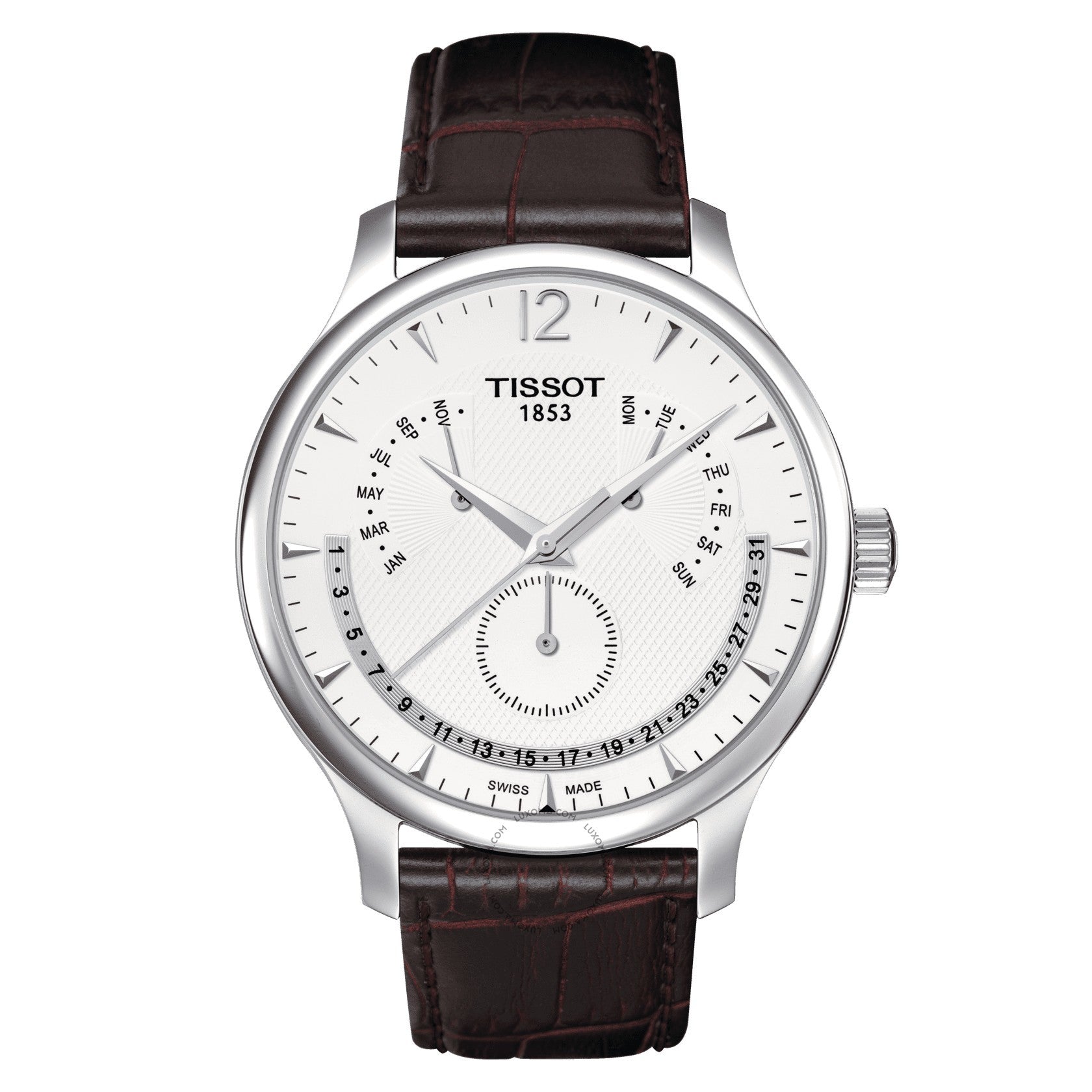 Tissot Tradition Perpetual Calendar Quartz Silver Dial Men's Watch T063.637.16.037.00