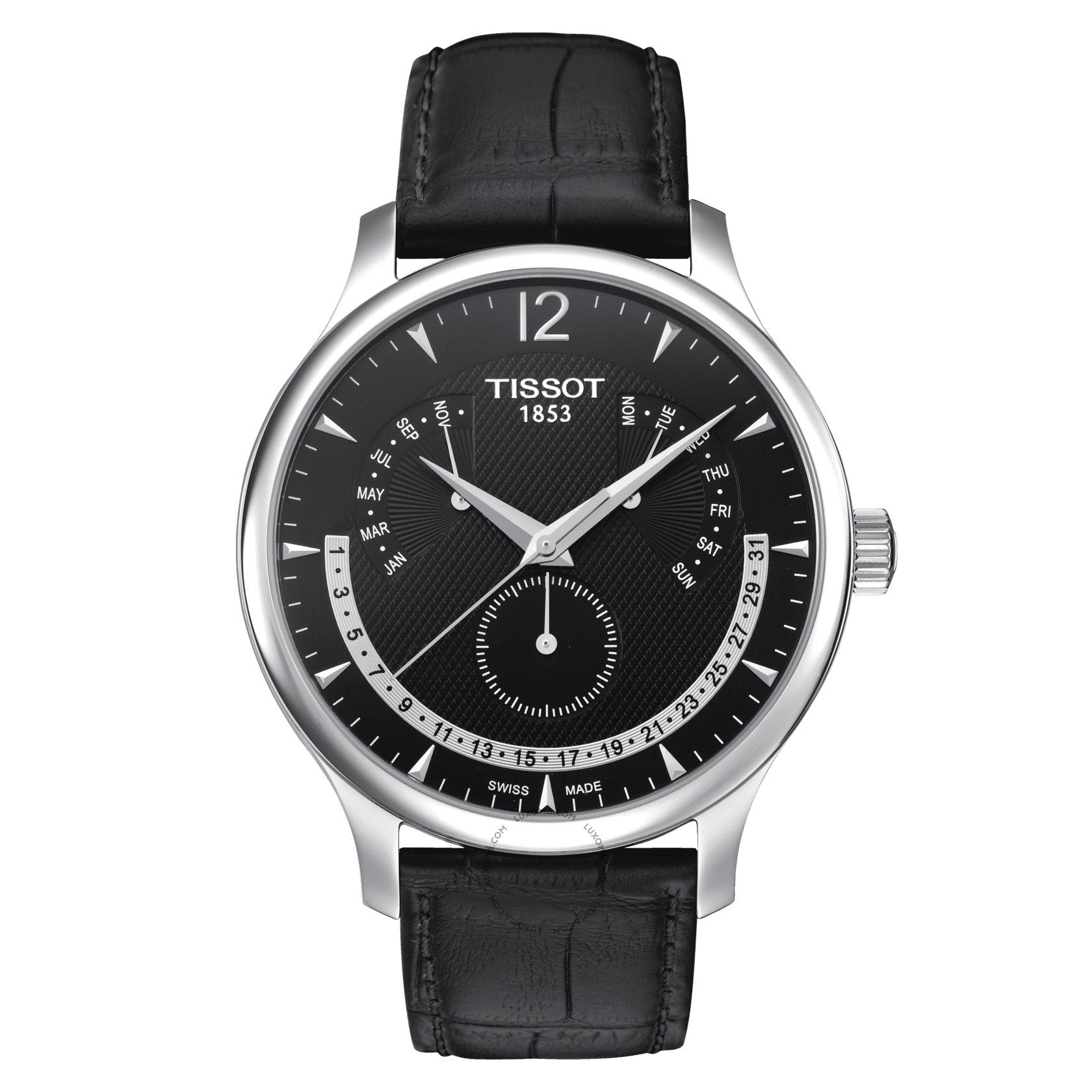 Tissot Tradition Perpetual Calendar Quartz Black Dial Men's Watch T063.637.16.057.00