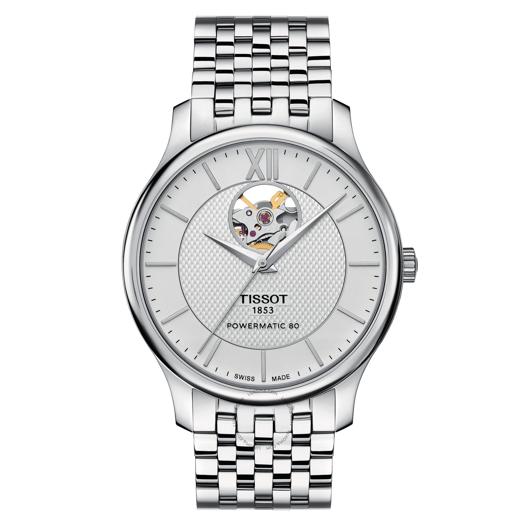 Tissot Tradition Automatic Silver (Open Heart) Dial Men's Watch T063.907.11.038.00