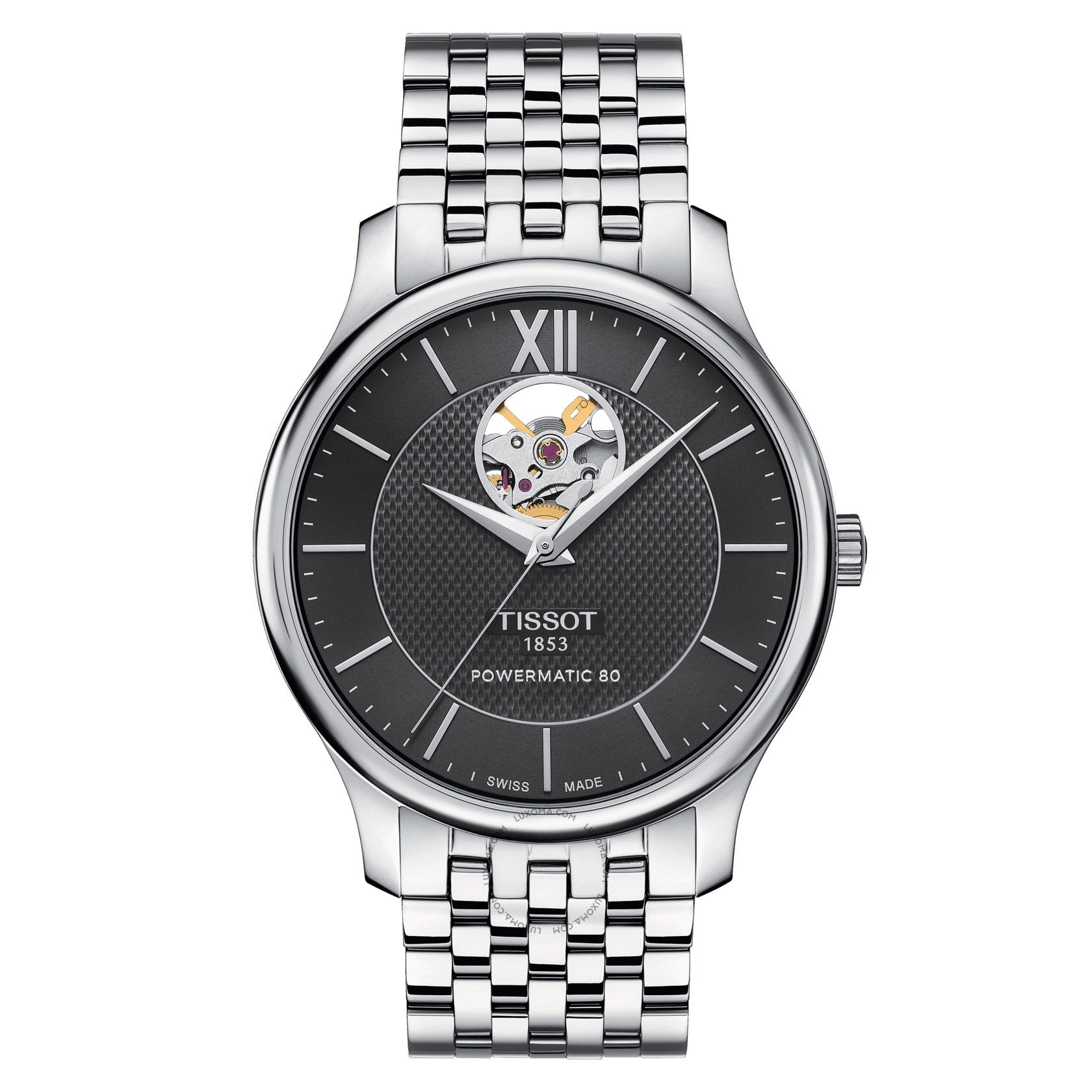 Tissot Tradition Automatic Black (Open Heart) Dial Men's Watch T063.907.11.058.00