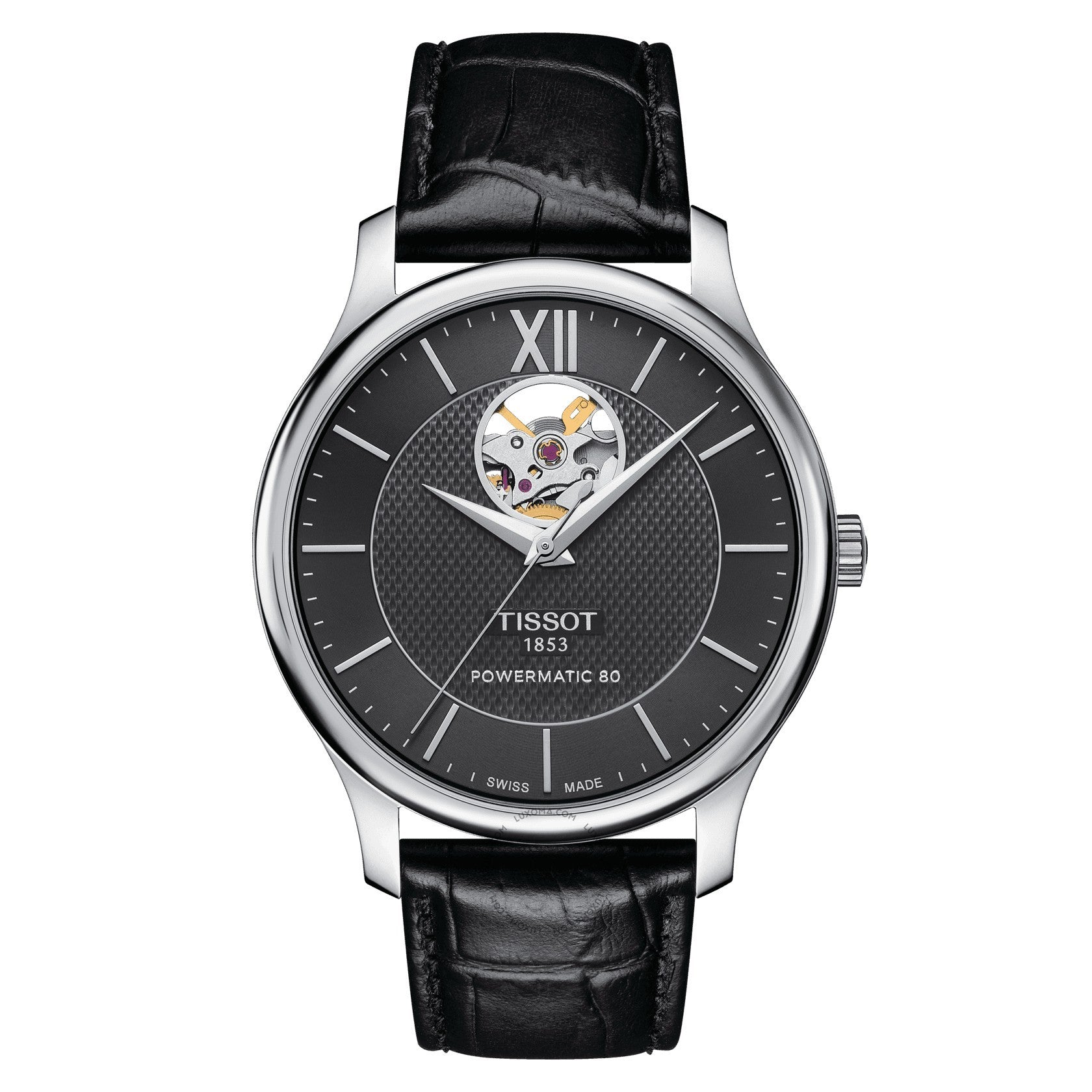 Tissot Tradition Automatic Black (Open-Heart) Dial Men's Watch T063.907.16.058.00