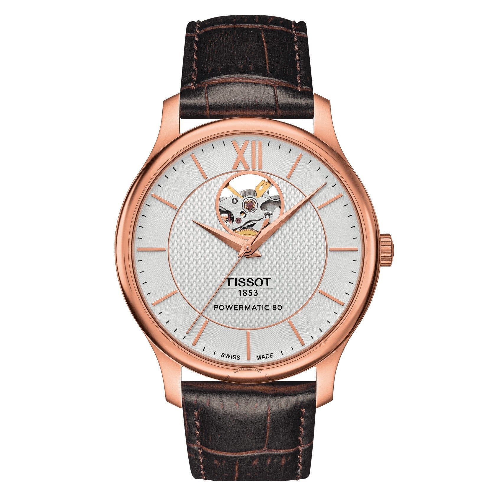 Tissot T-Classic Tradition Automatic Silver (Open Heart) Dial Men's Watch T063.907.36.038.00