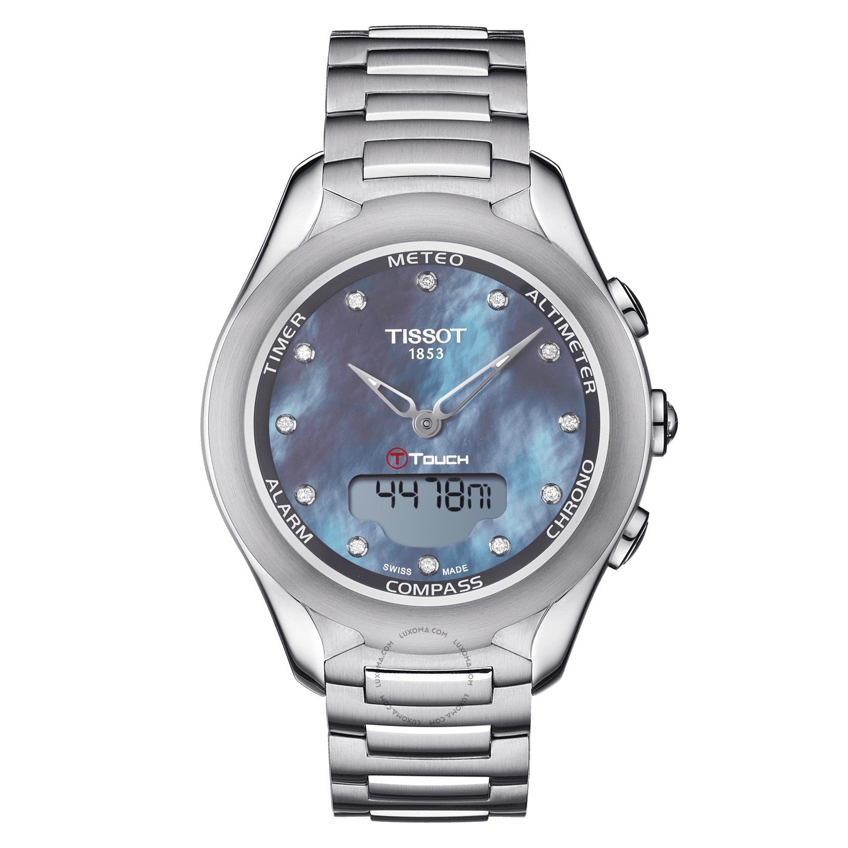 Tissot T-Touch Expert Solar Chronograph Black Mother of Pearl Dial Ladies Watch T075.220.11.106.01