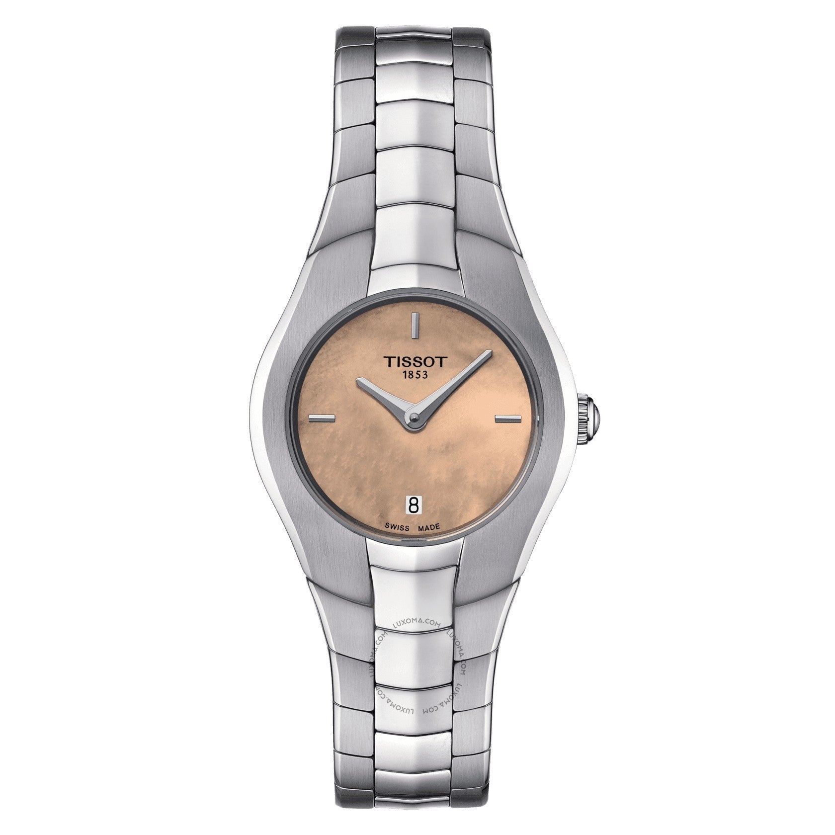 Tissot T-Round Quartz Orange Dial Ladies Watch T096.009.11.431.00