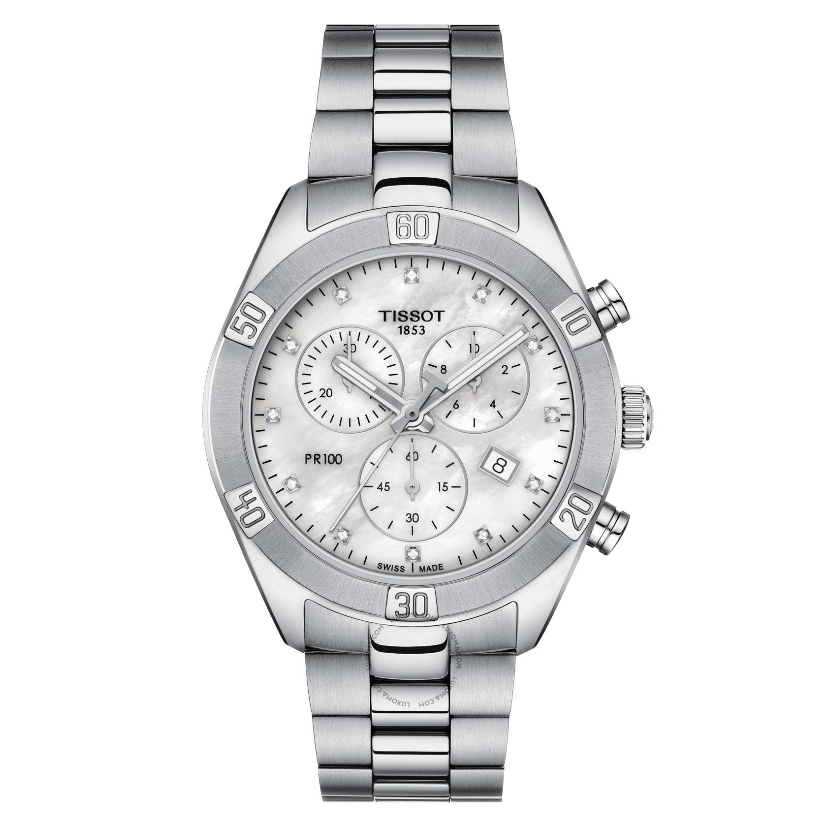 Tissot T-Classic Chronograph White Mother-of-Pearl Dial Ladies Watch T101.917.11.116.00